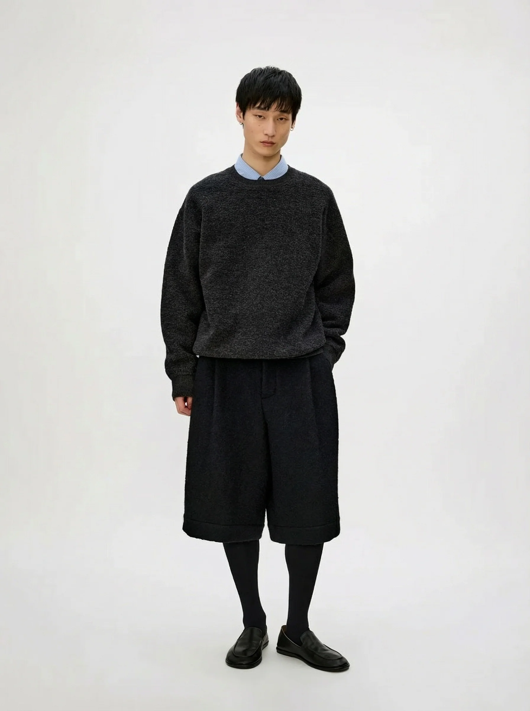 Textured Pure Wool Crewneck Sweater - Image 6