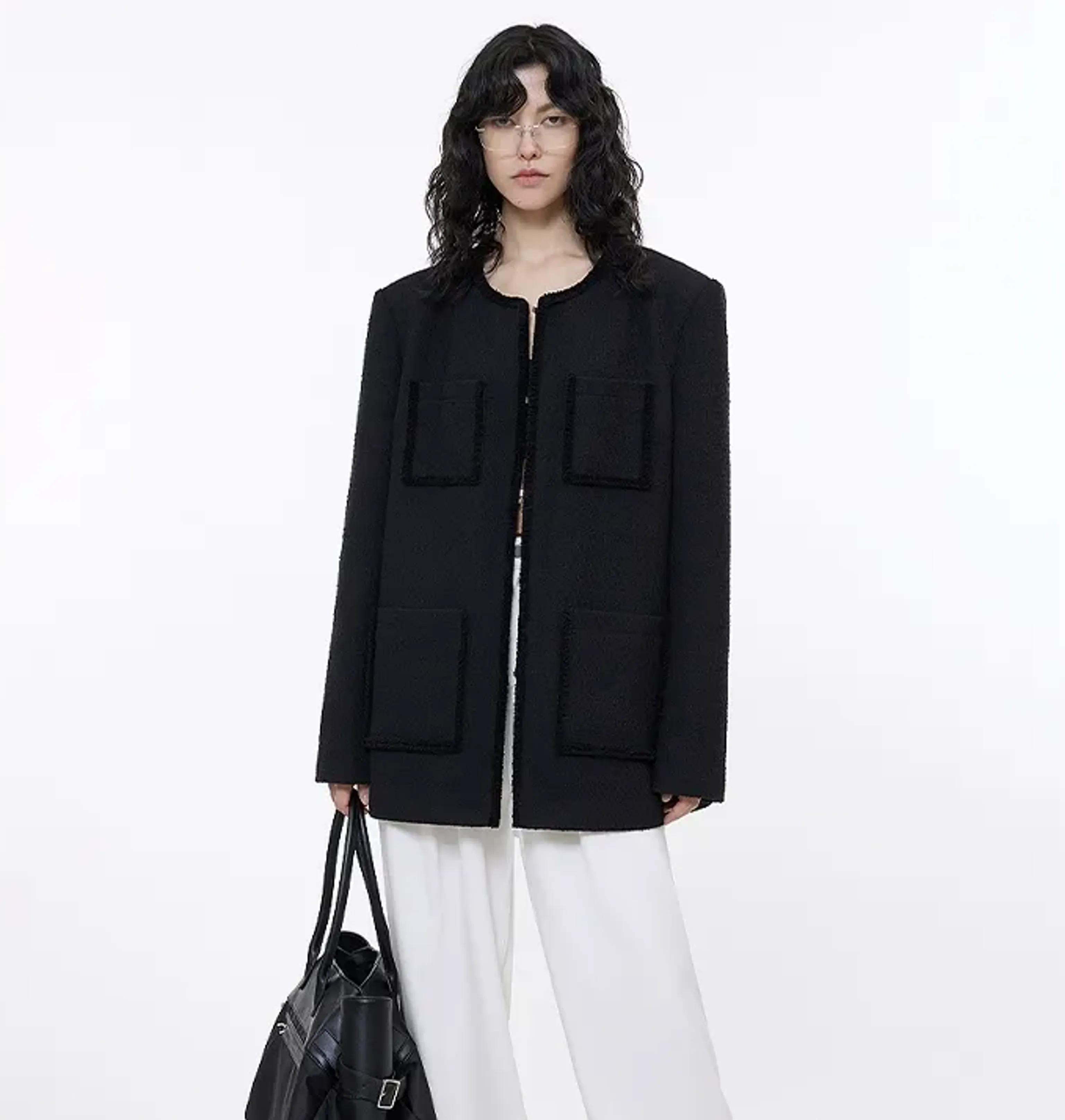 Textured Round Neck Jacket - Image 5