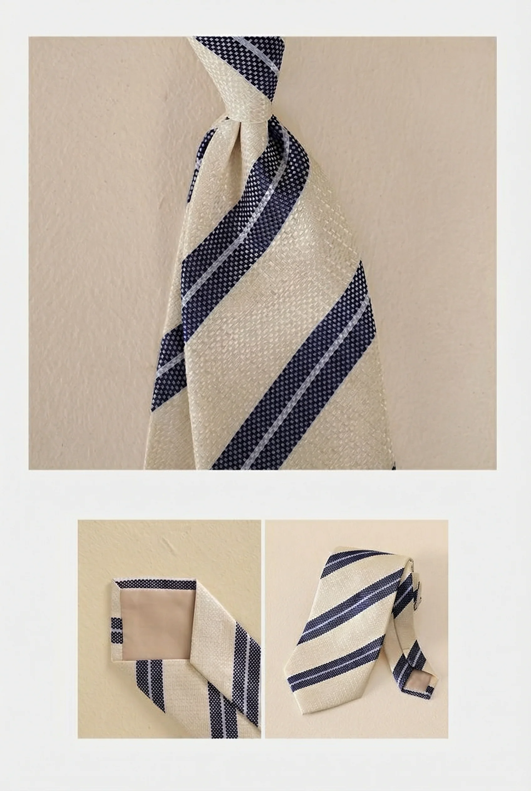 Textured Striped Necktie - Image 19