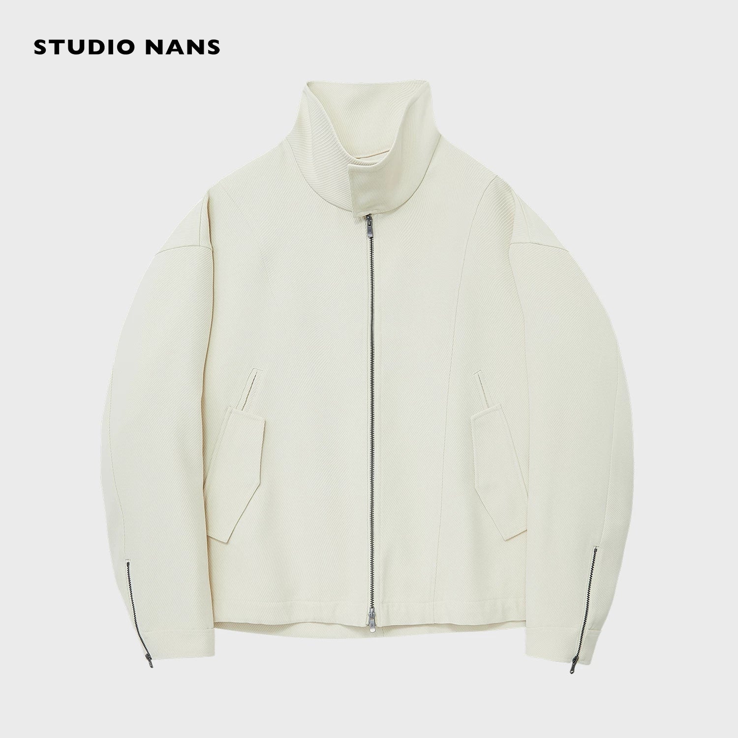 Textured Twill Funnel-Neck Jacket - Image 6