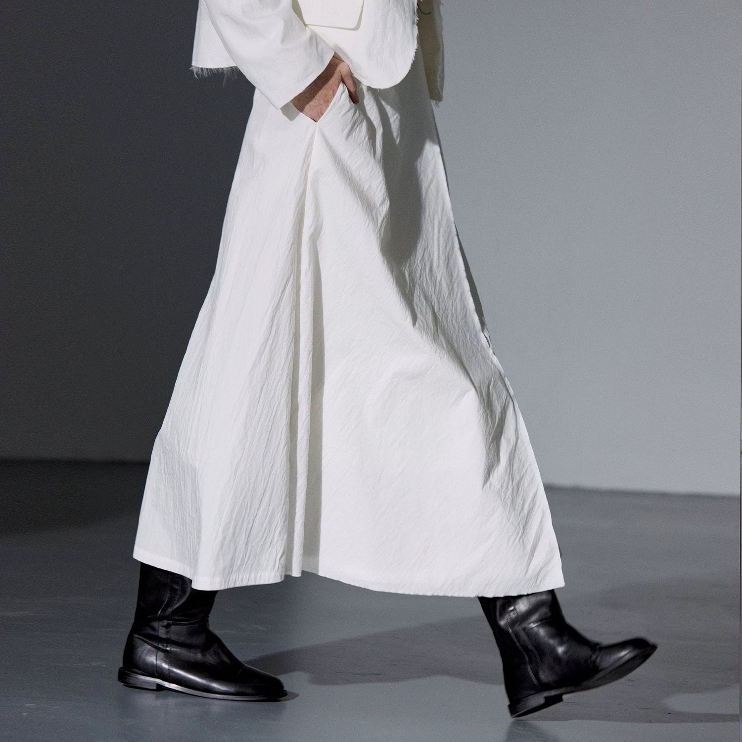 Textured Two-Way Wrap A-Line Midi Skirt - Image 7