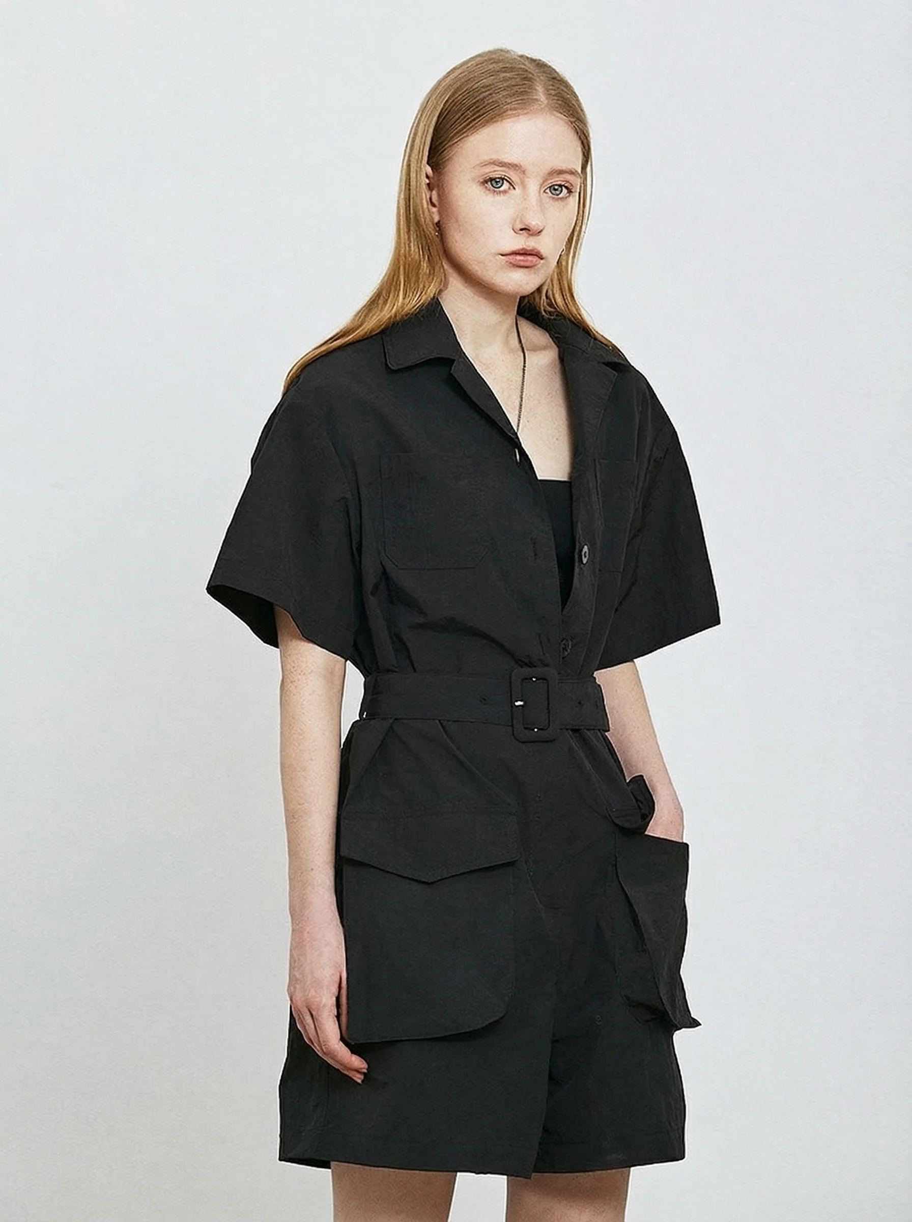 Textured Utility Romper - Image 4