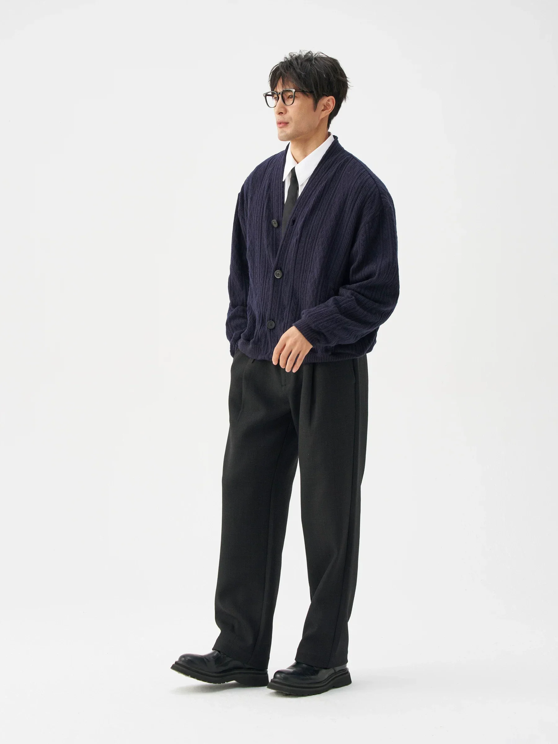 Textured V-Neck Cardigan - Image 4