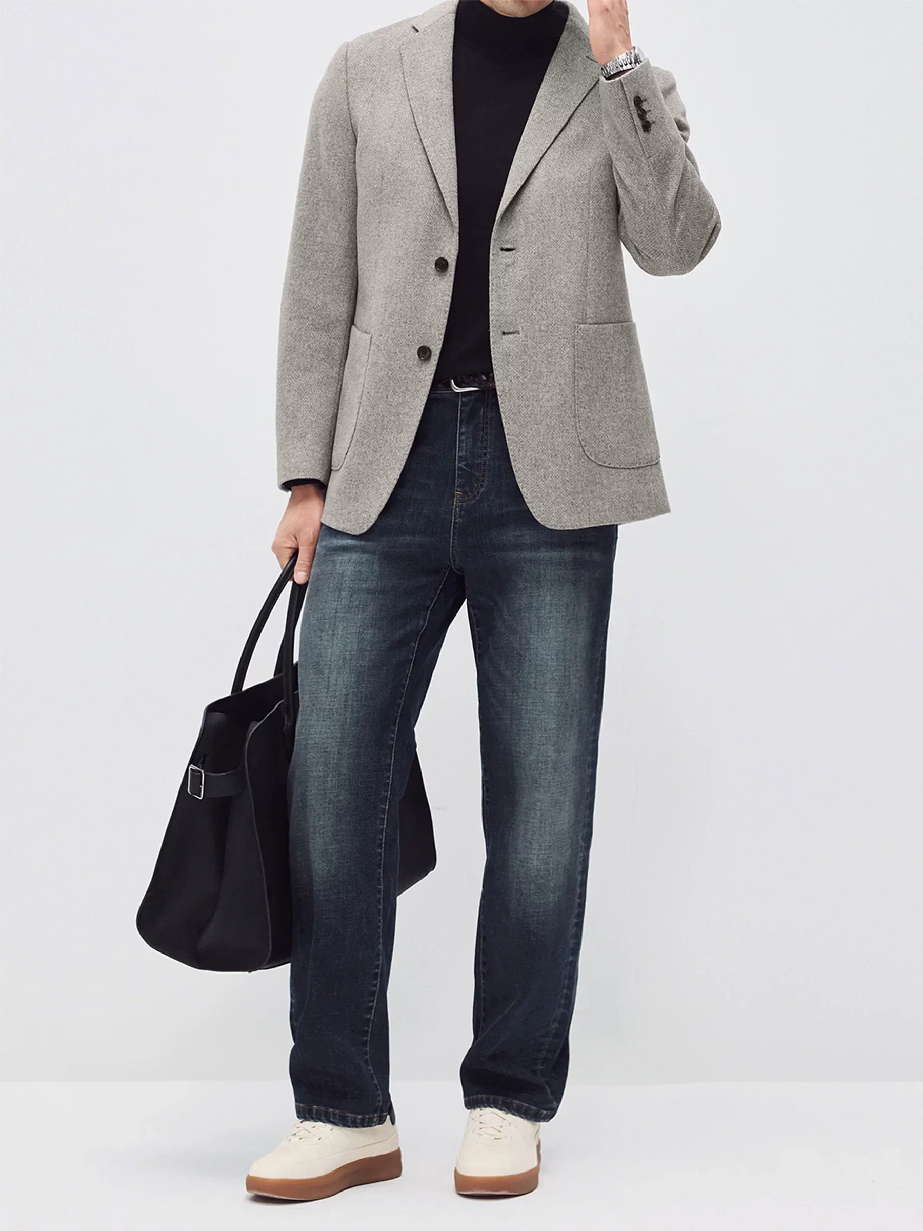 Textured Wool-Cashmere Blazer
