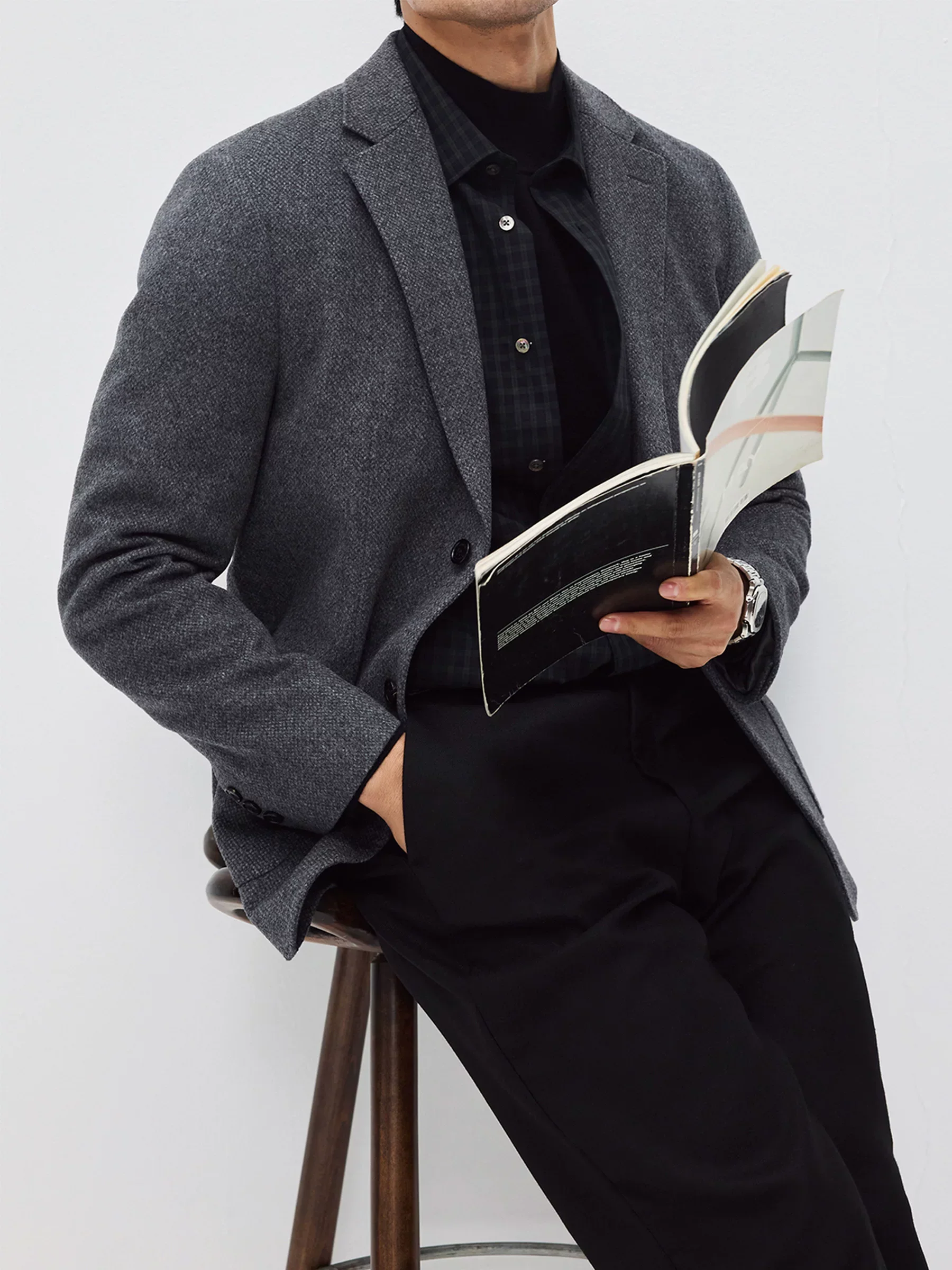 Textured Wool-Cashmere Blazer - Image 4