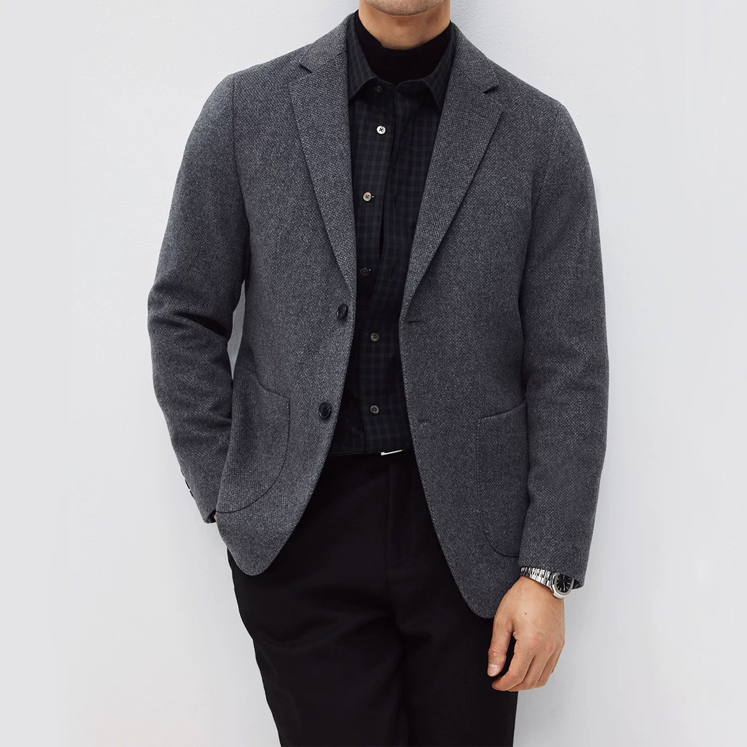 Textured Wool-Cashmere Blazer - Image 5