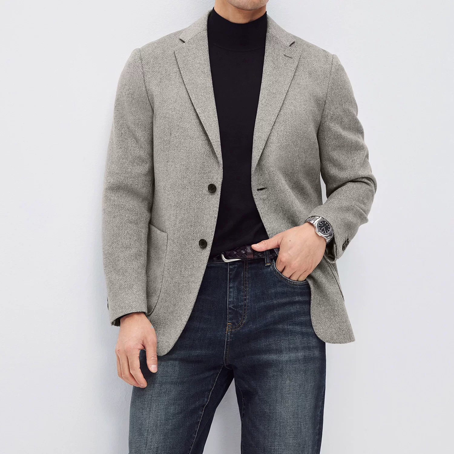 Textured Wool-Cashmere Blazer - Image 6