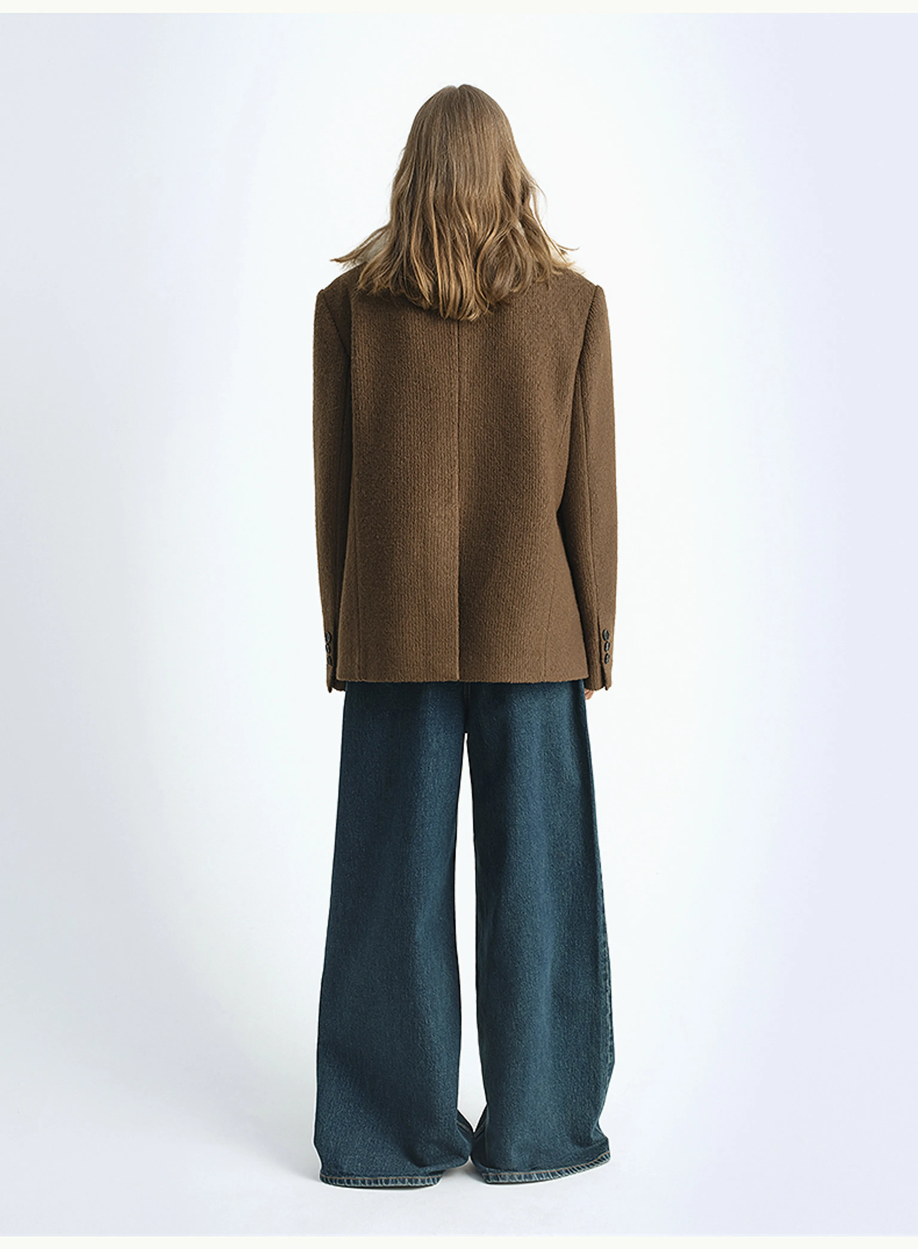 Textured Wool Coat with Fur Collar - Image 5