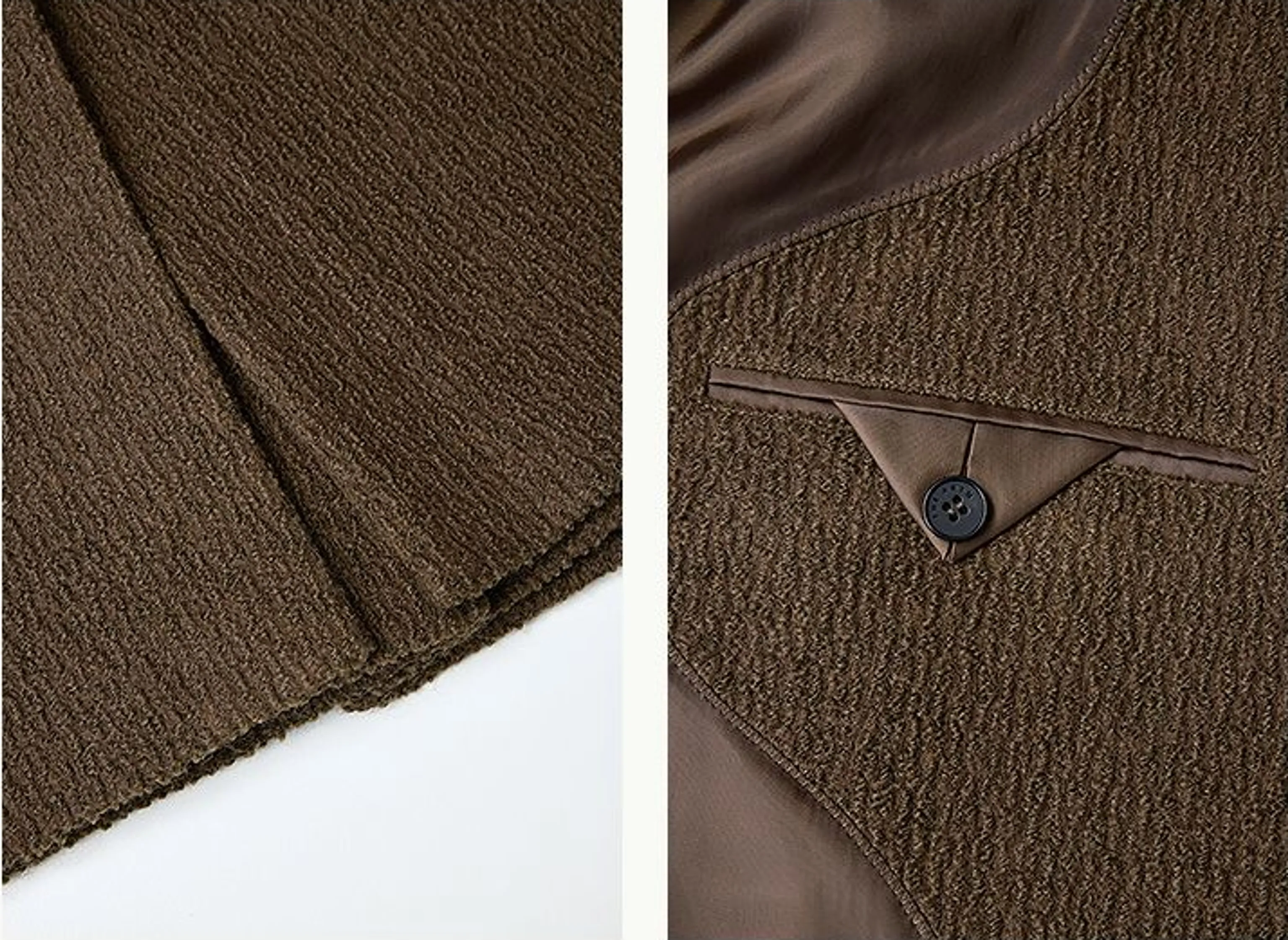 Textured Wool Coat with Fur Collar - Image 6