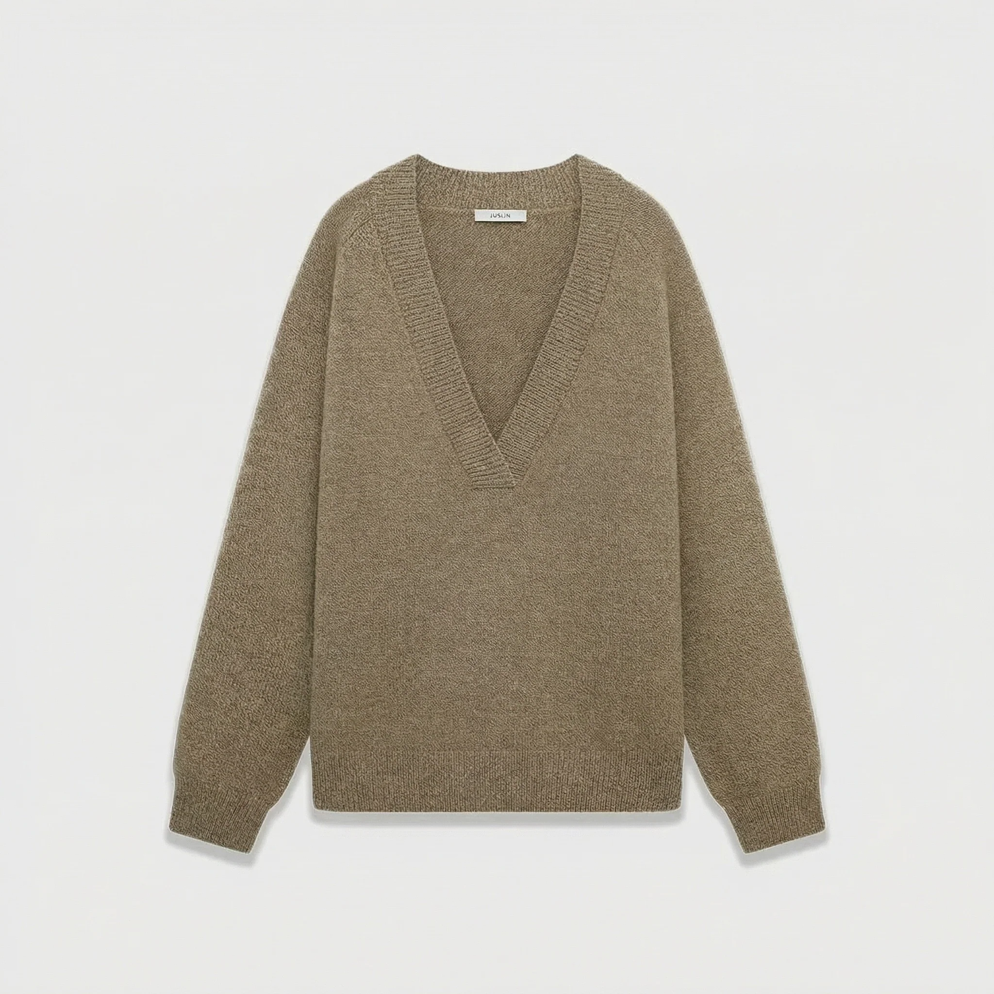 Textured Wool V-Neck Sweater - Image 8