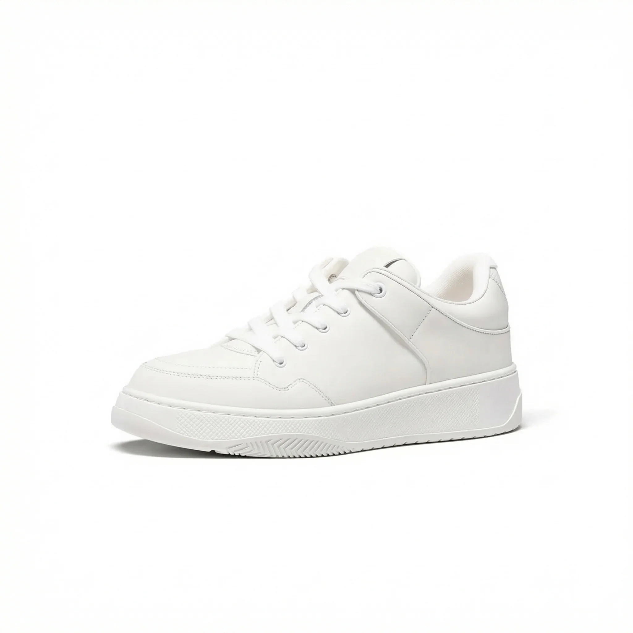 Thick-Soled White Leather Sneakers - Image 2