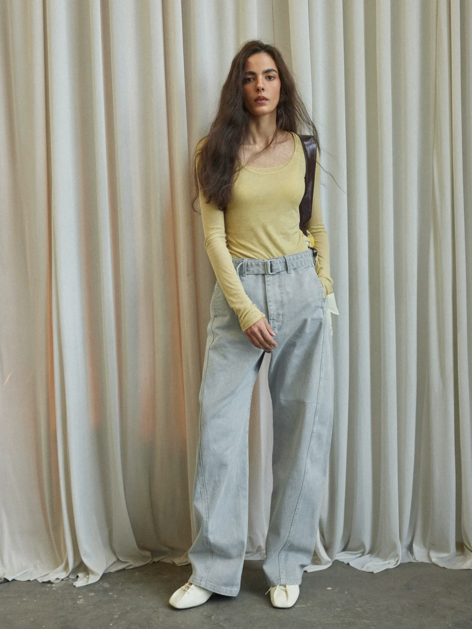 Thin High-Count Ribbed Cotton Round-Neck Base Top - Image 4