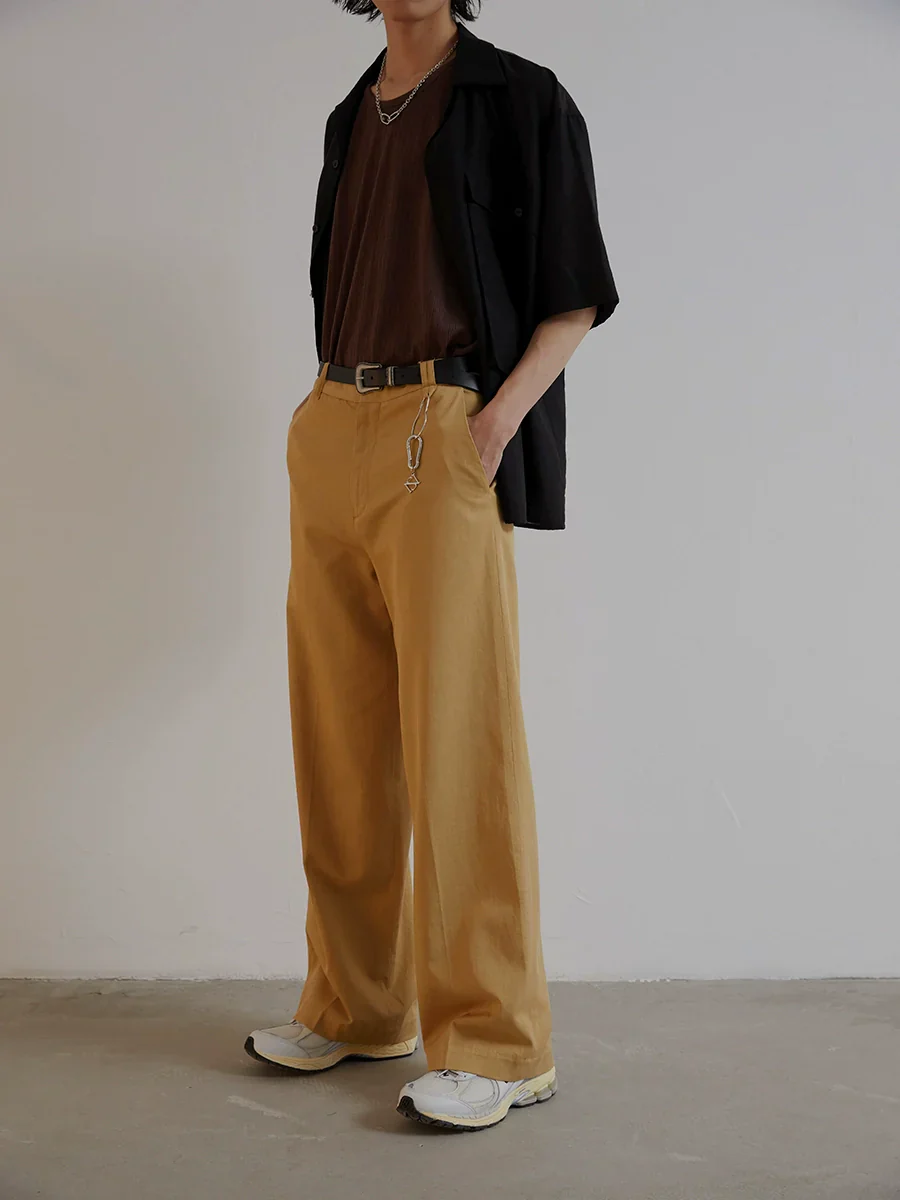 Three-Color Tencel Cotton Straight Trousers - Image 2