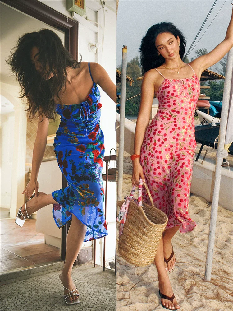 Tie-Front Slip Midi Dress
