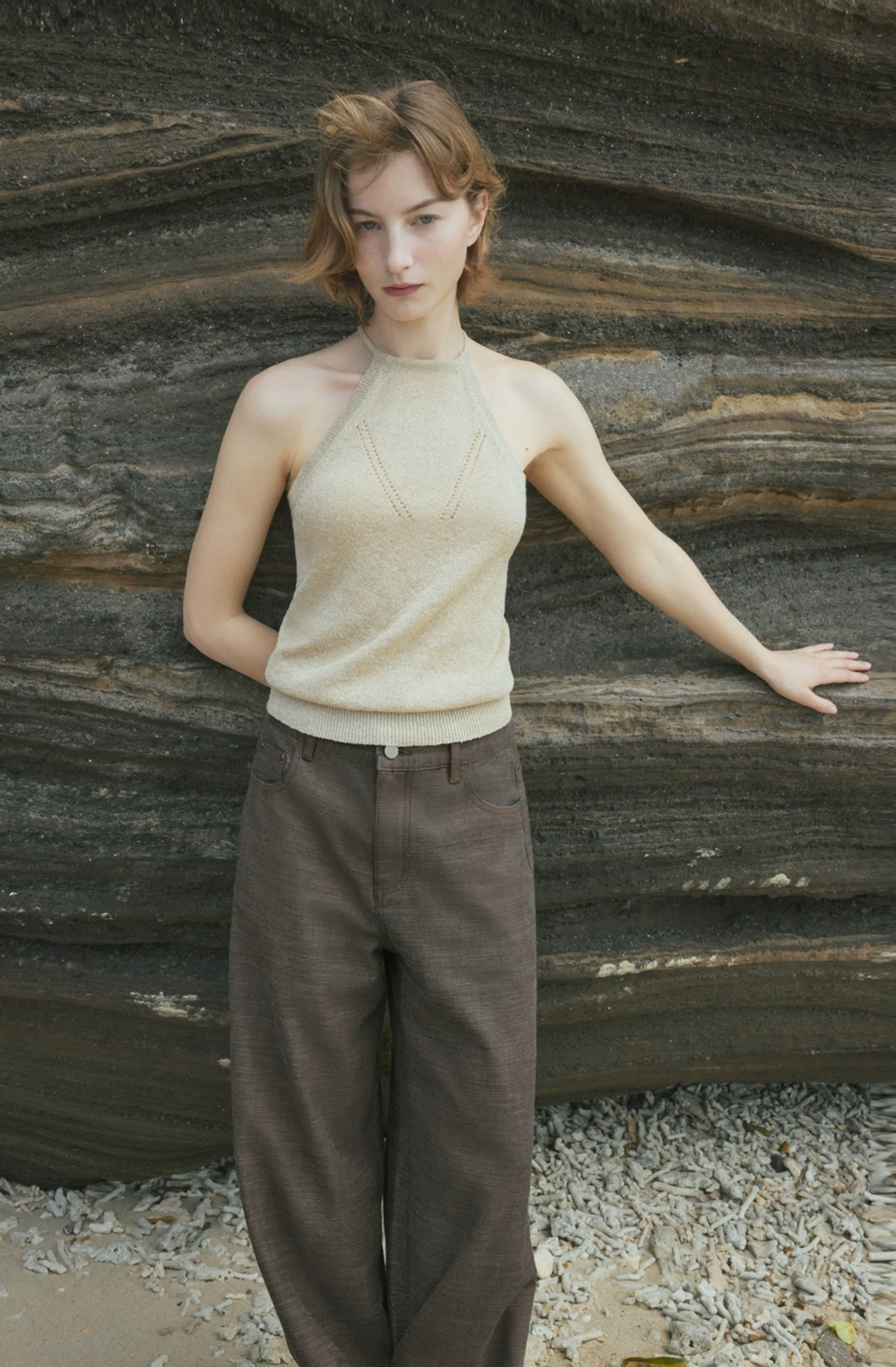 Tie Halter Knitted Camisole - Image 5