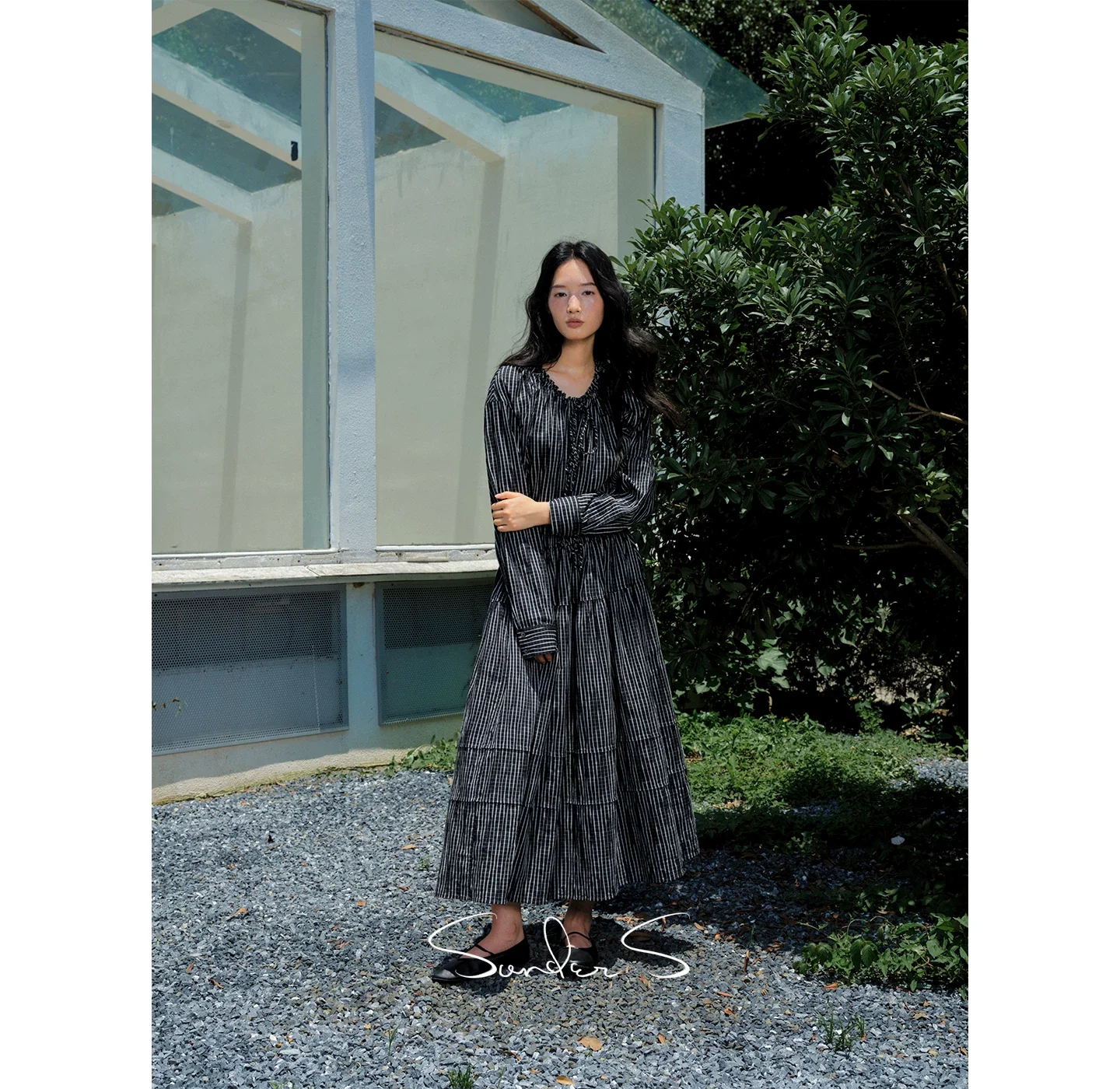 Tie-Neck Tiered Maxi Dress - Image 3