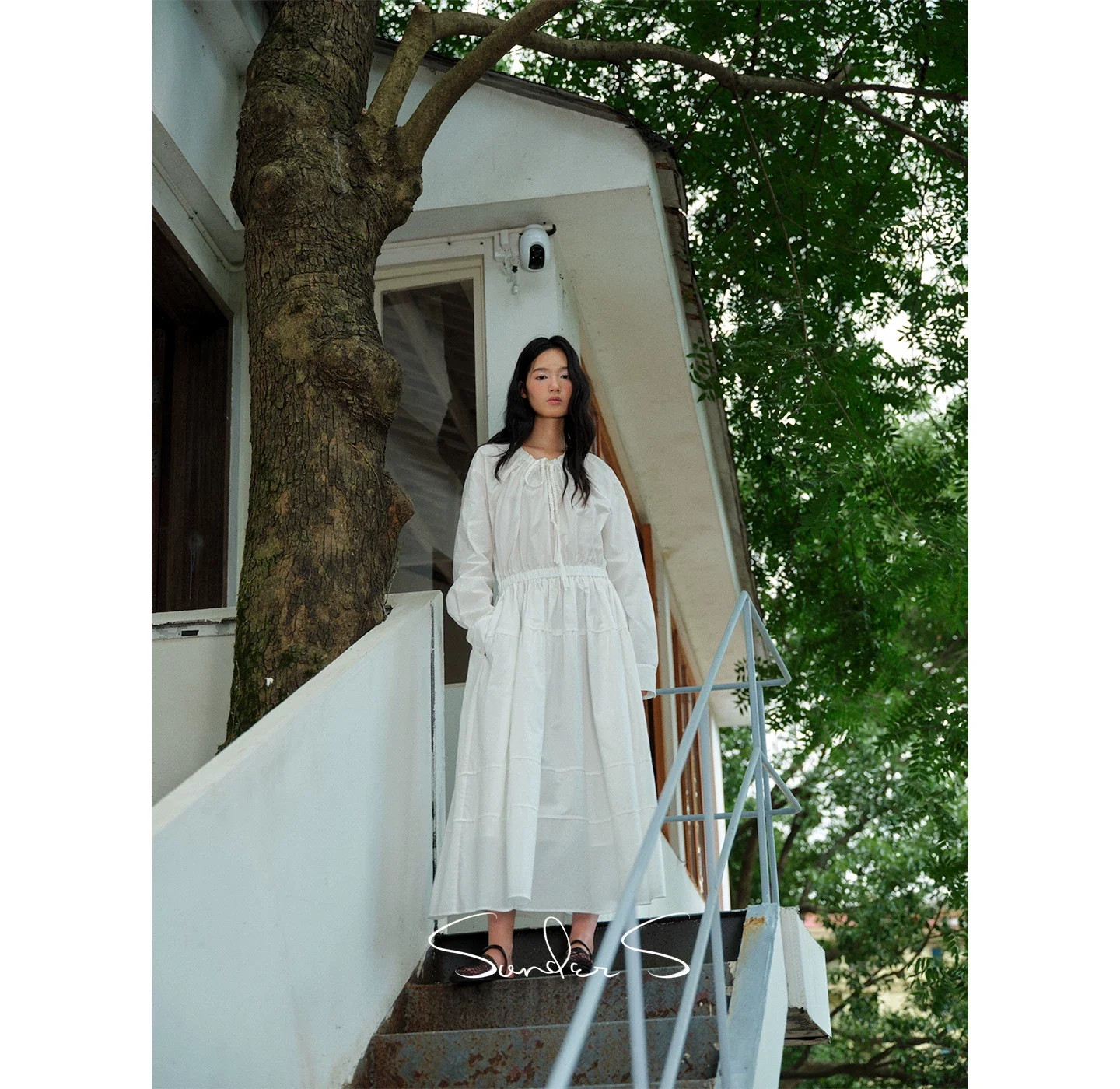 Tie-Neck Tiered Maxi Dress - Image 4