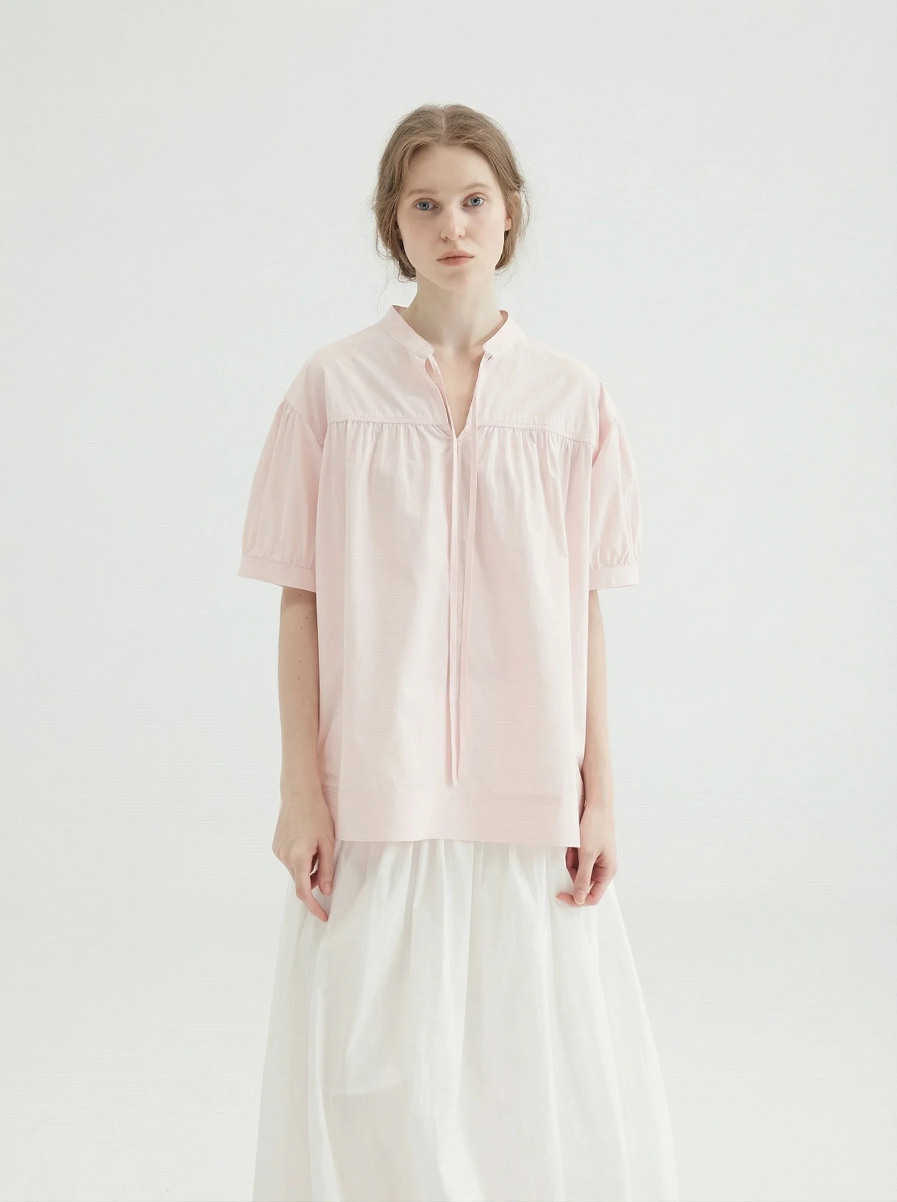 Tie-Neck Yoke Blouse - Image 5