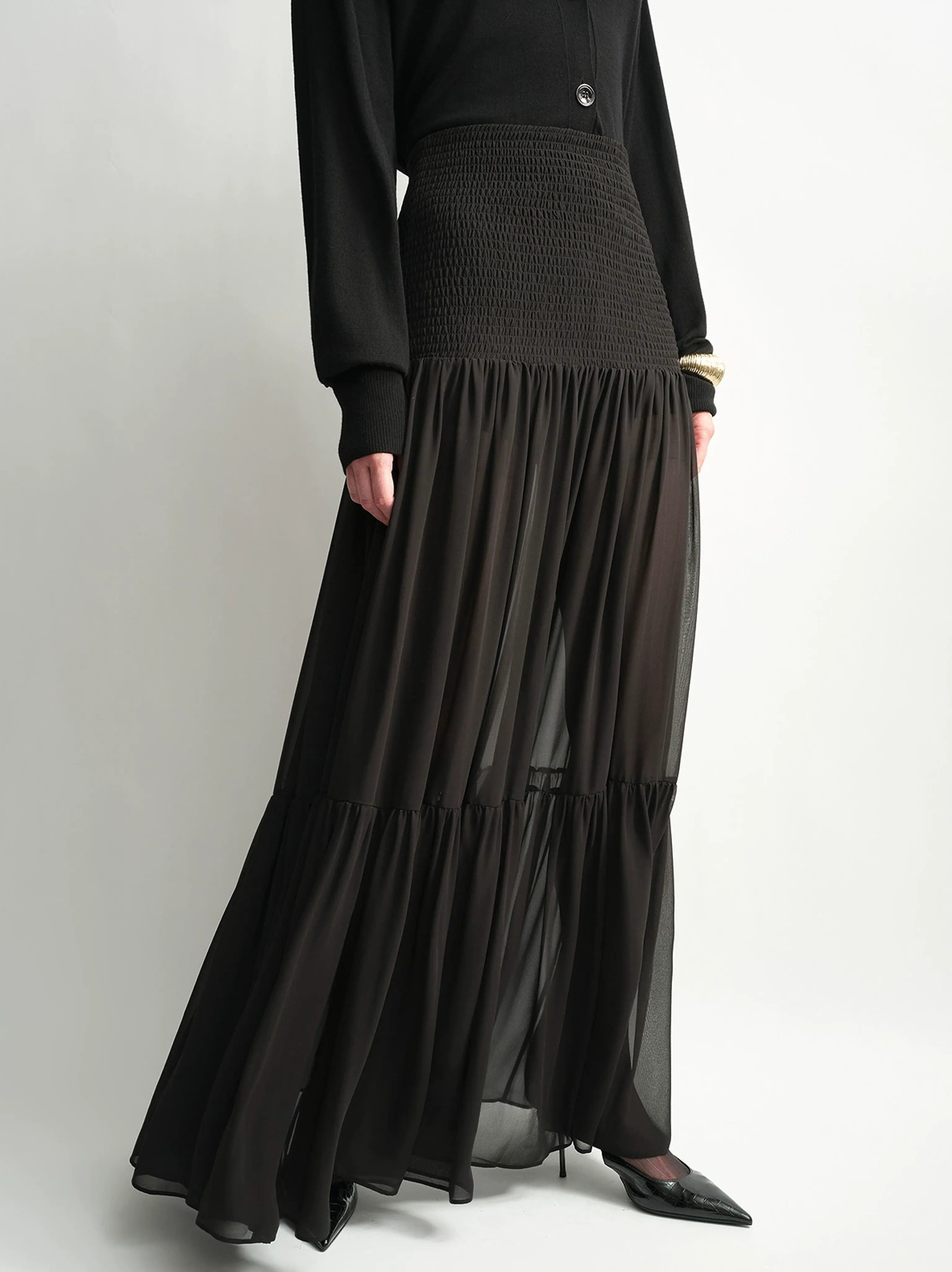 Tiered Chiffon Maxi Skirt - Image 7