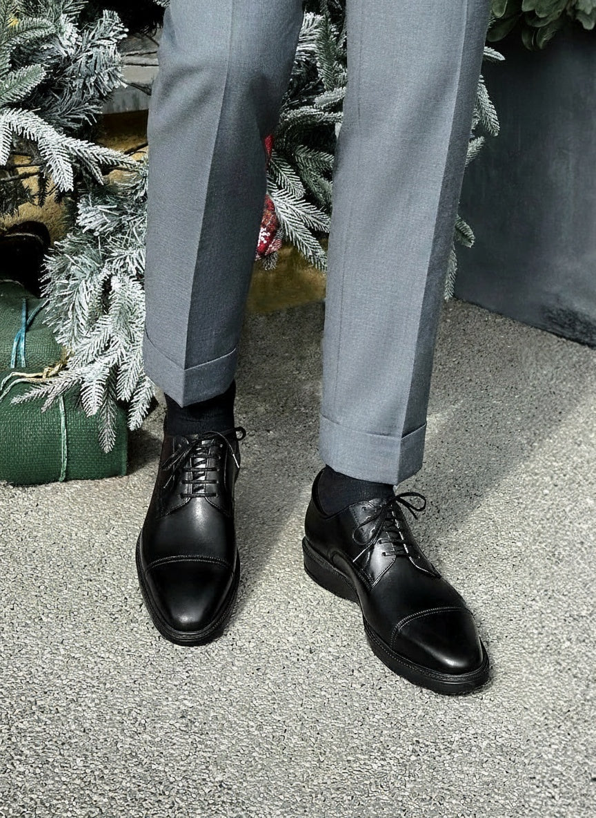 Top-Grain Calf Leather Cap-Toe Derby - Image 3