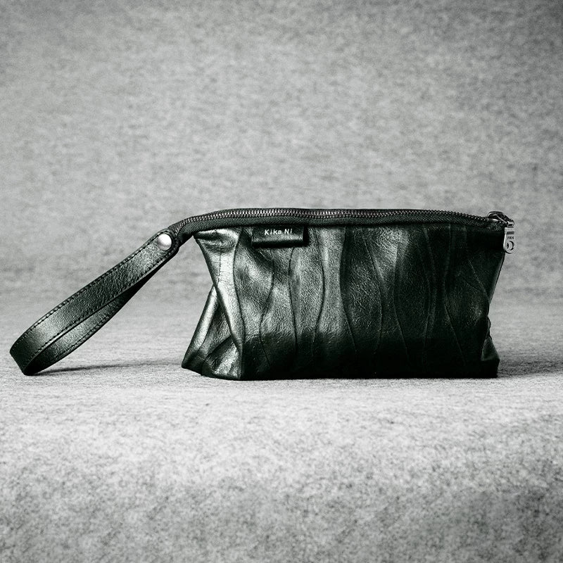 Top Grain Calf Leather Double-Zip Wristlet - Image 6