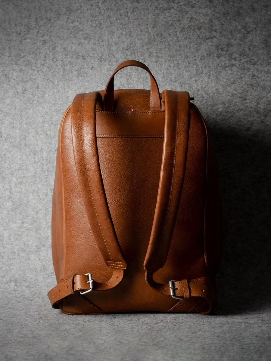 Top-Grain Cowhide Laptop Backpack - Image 5