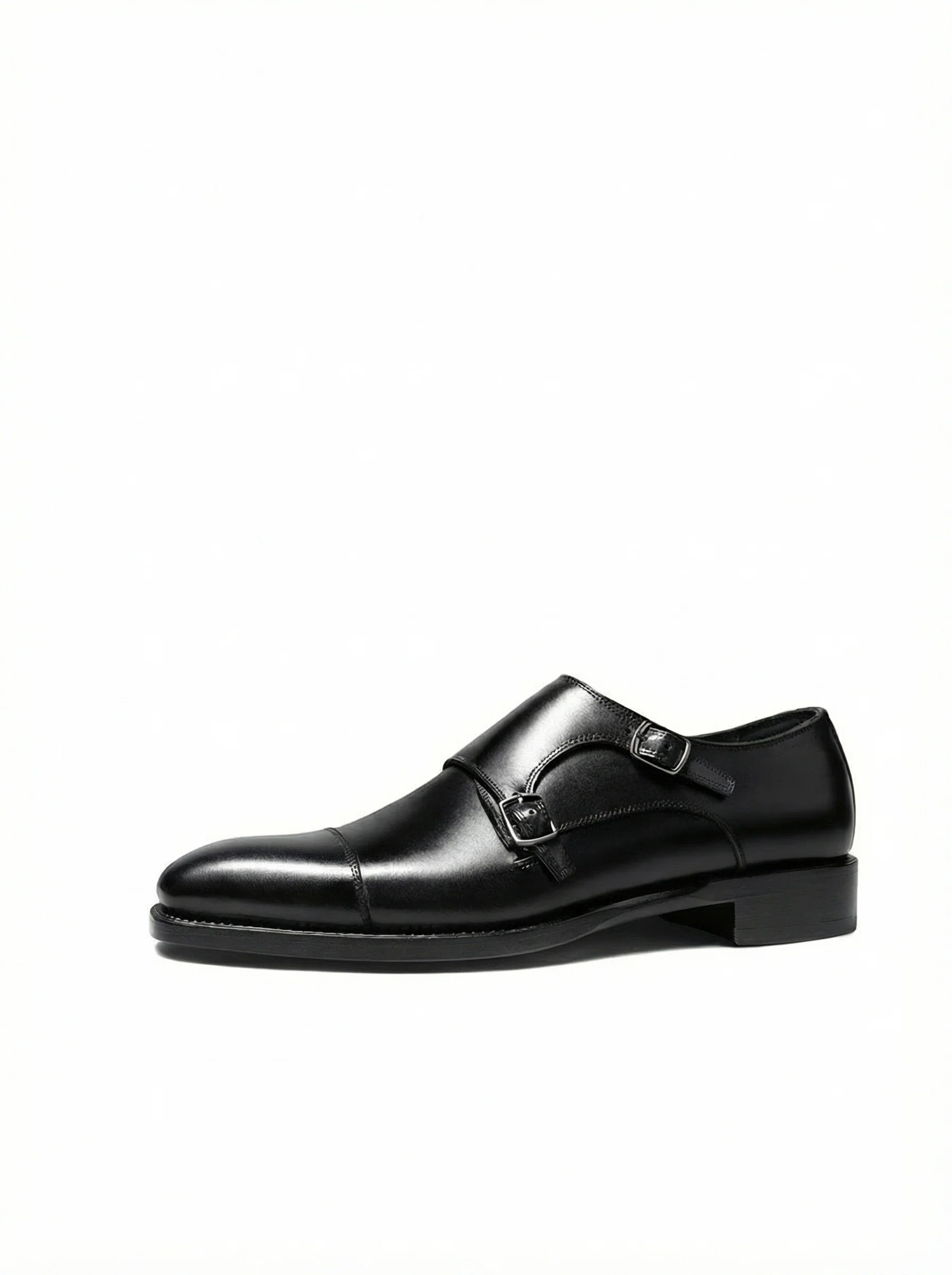 Top Grain Leather Cap-Toe Double Monk Strap - Image 5