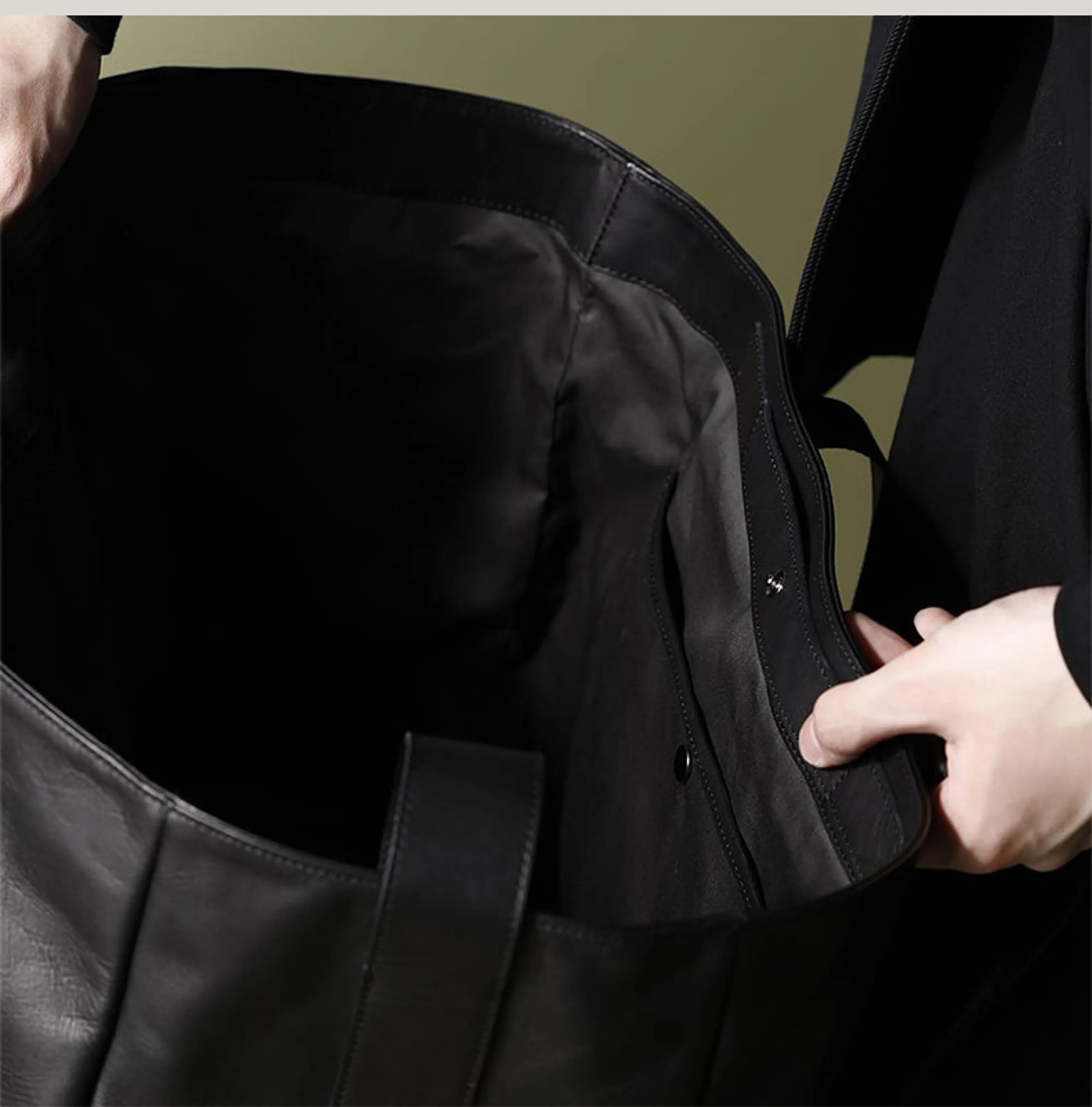 Top-Grain Leather Commuter Tote - Image 9