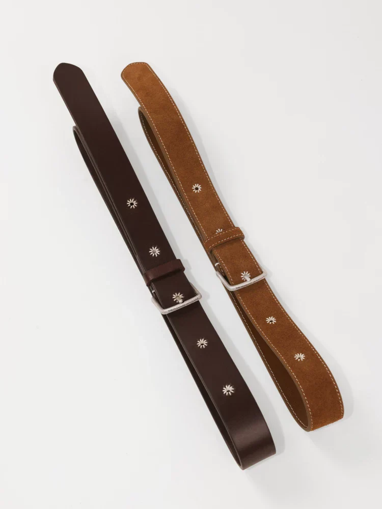 Top Grain Leather Daisy Stud Belt - Image 3