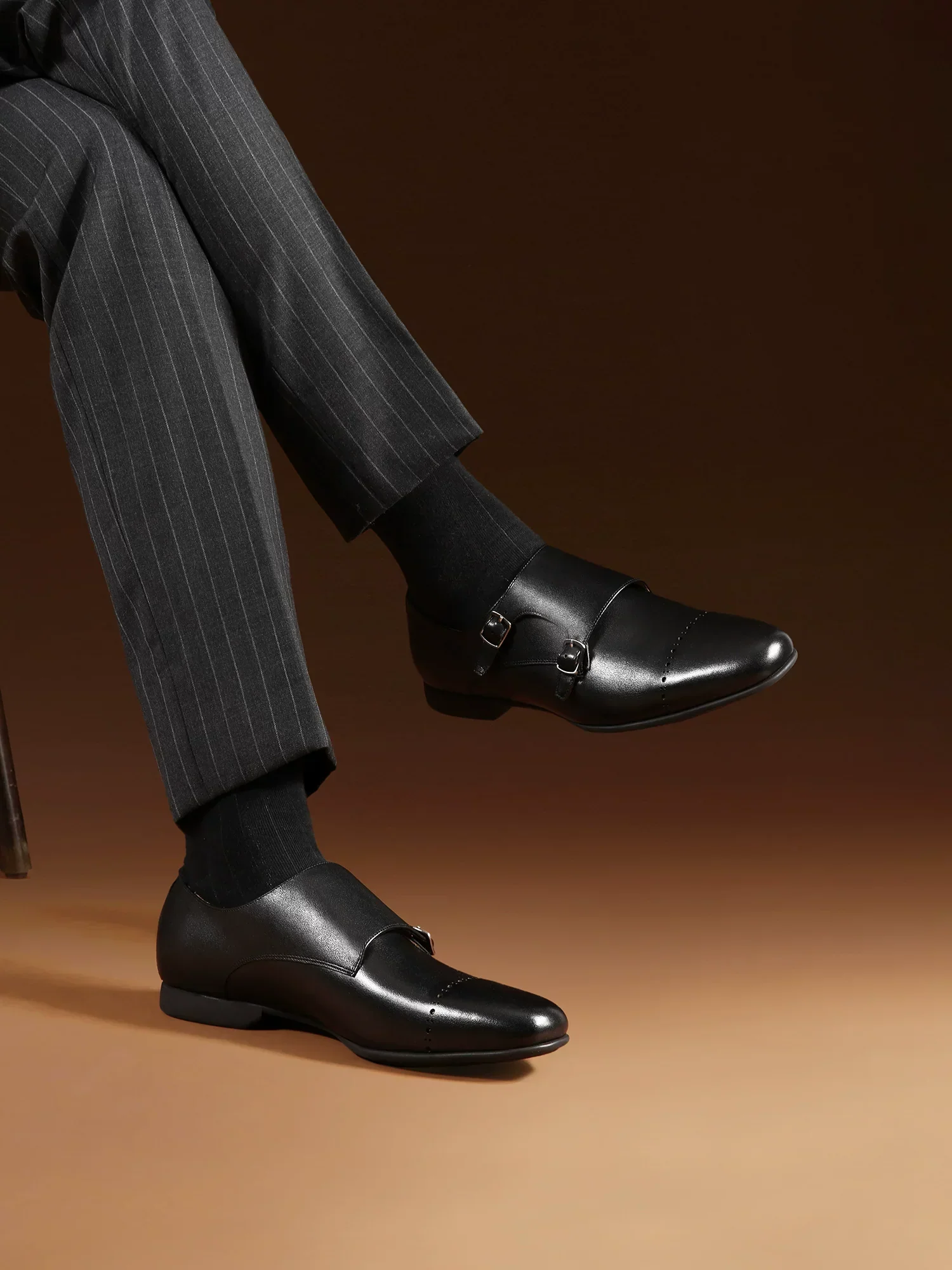Top-Grain Leather Double Monk Dress Shoe