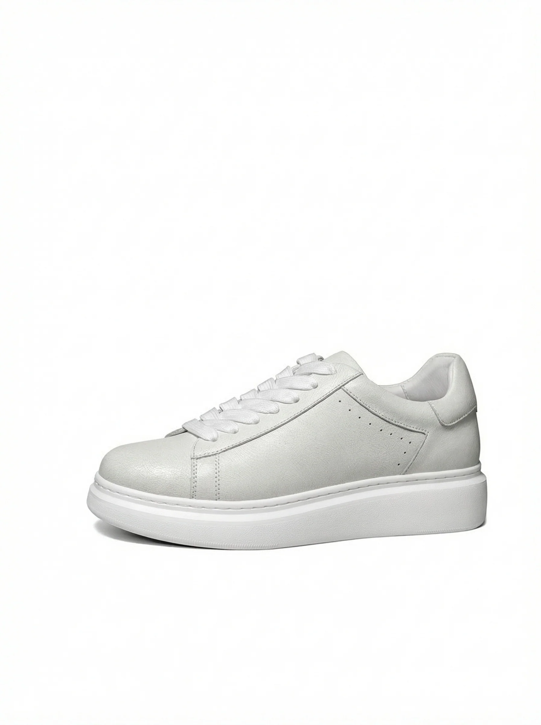 Top-Grain Leather Ice Crack Platform Sneaker - Image 5