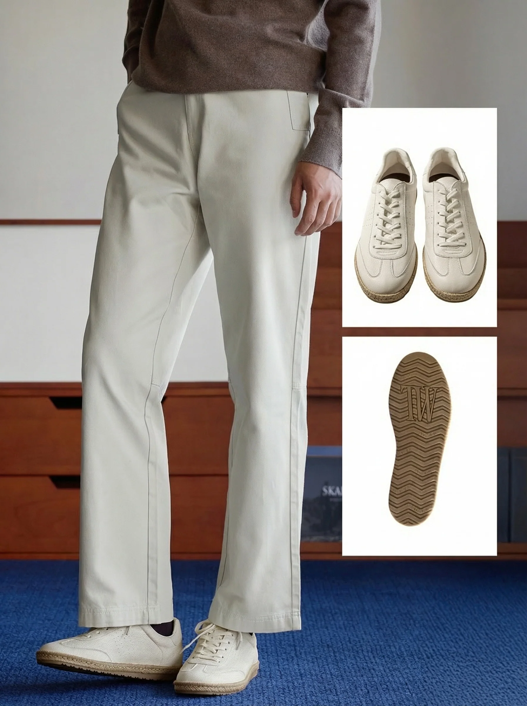 Top-Grain Leather Jute-Wrap Sneaker - Image 3