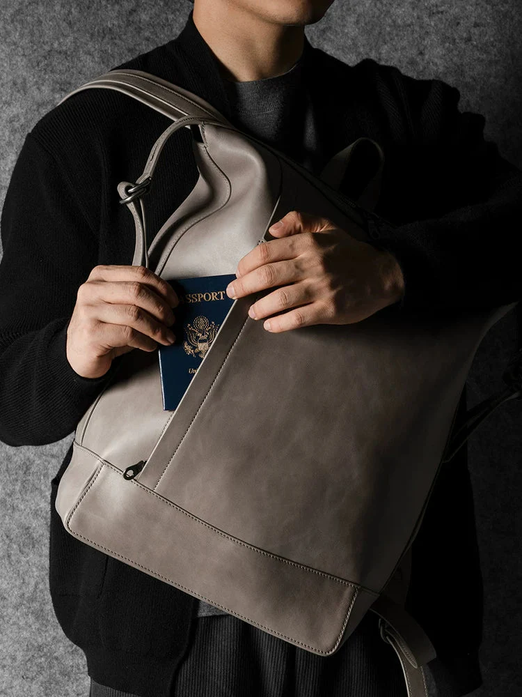 Top Grain Leather Laptop Backpack - Image 3