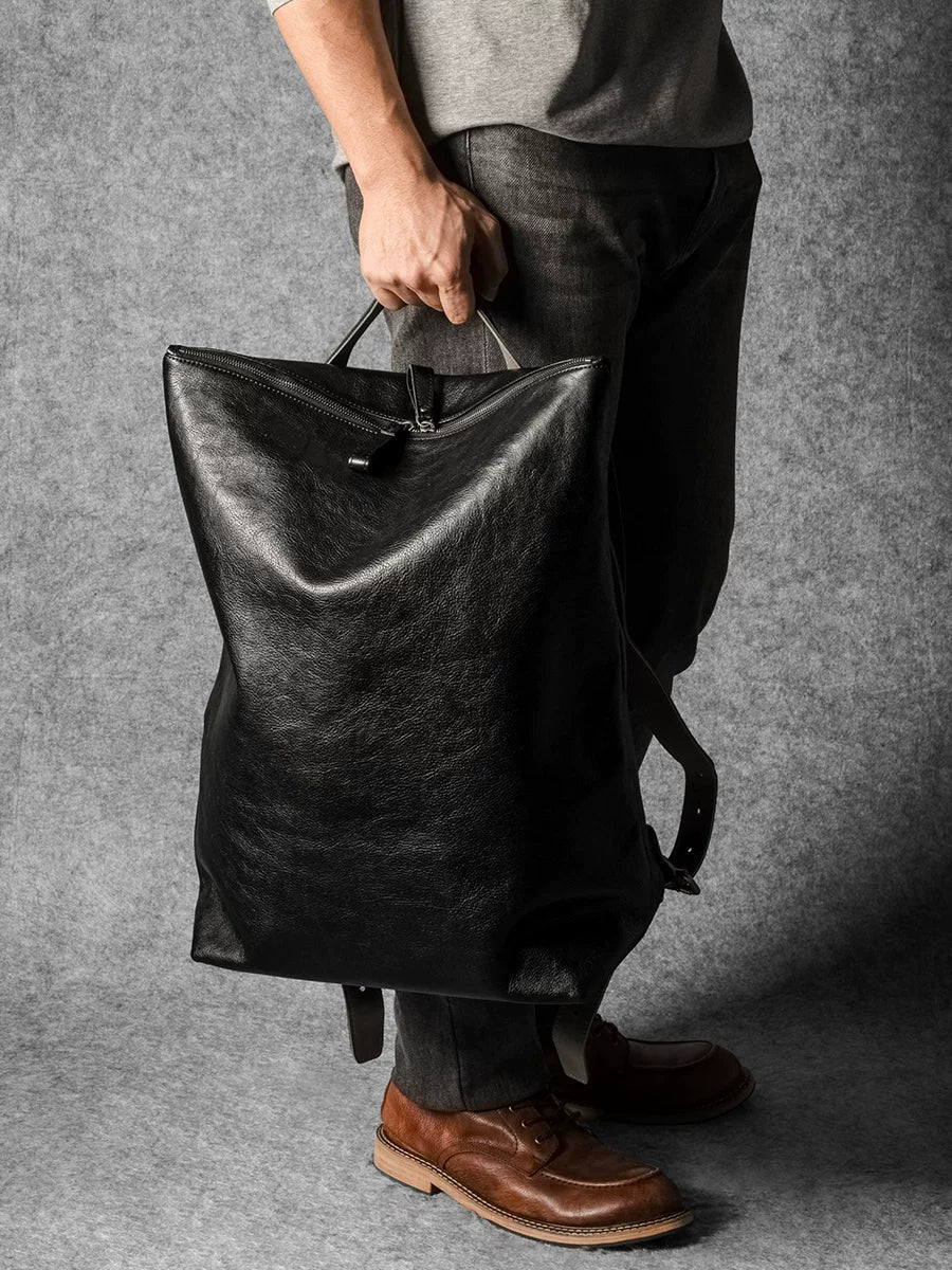 Top-Grain Leather Laptop Backpack - Image 3