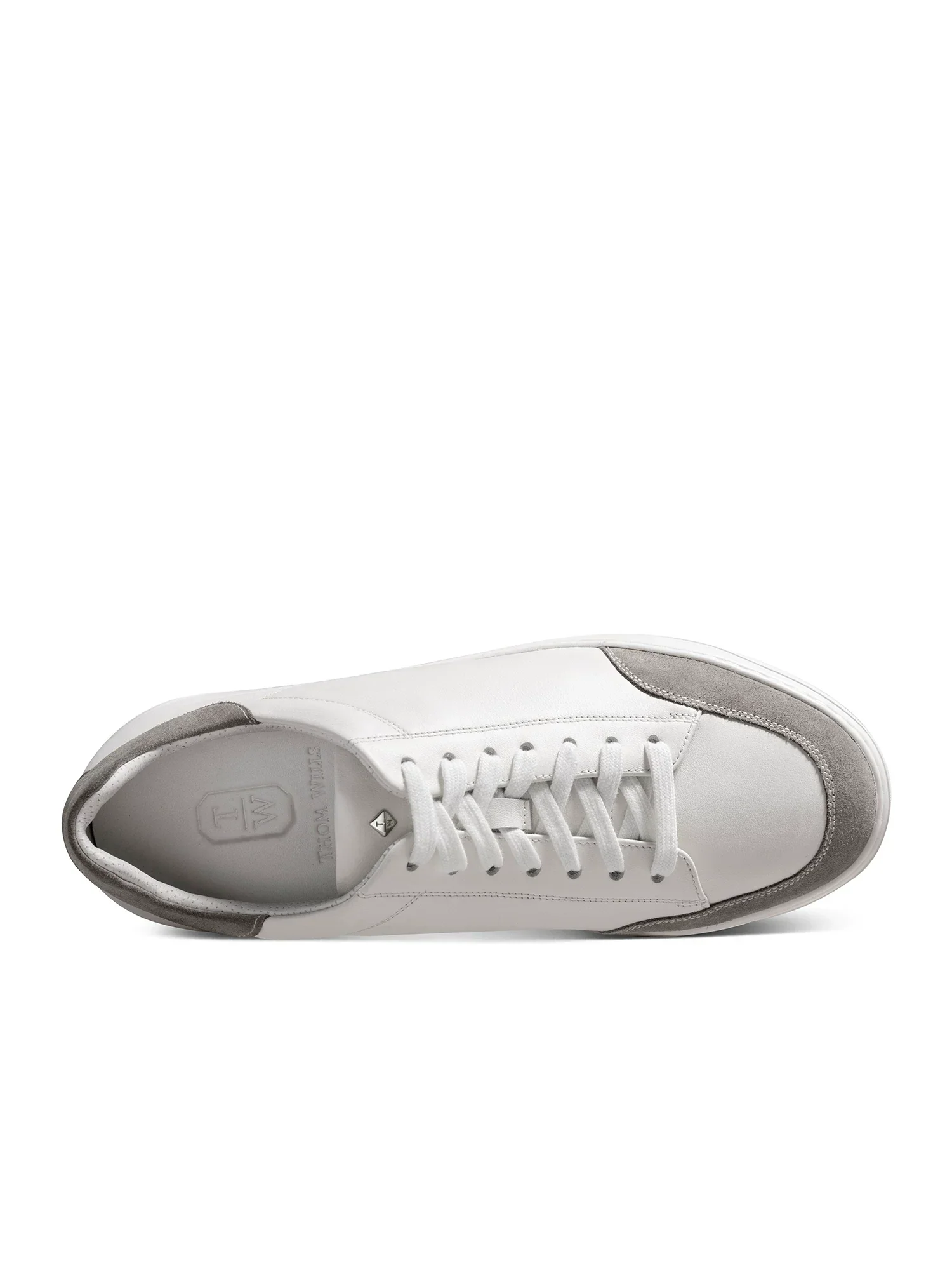 Top-Grain Leather Lift Trainer with White Suede Trim - Image 3