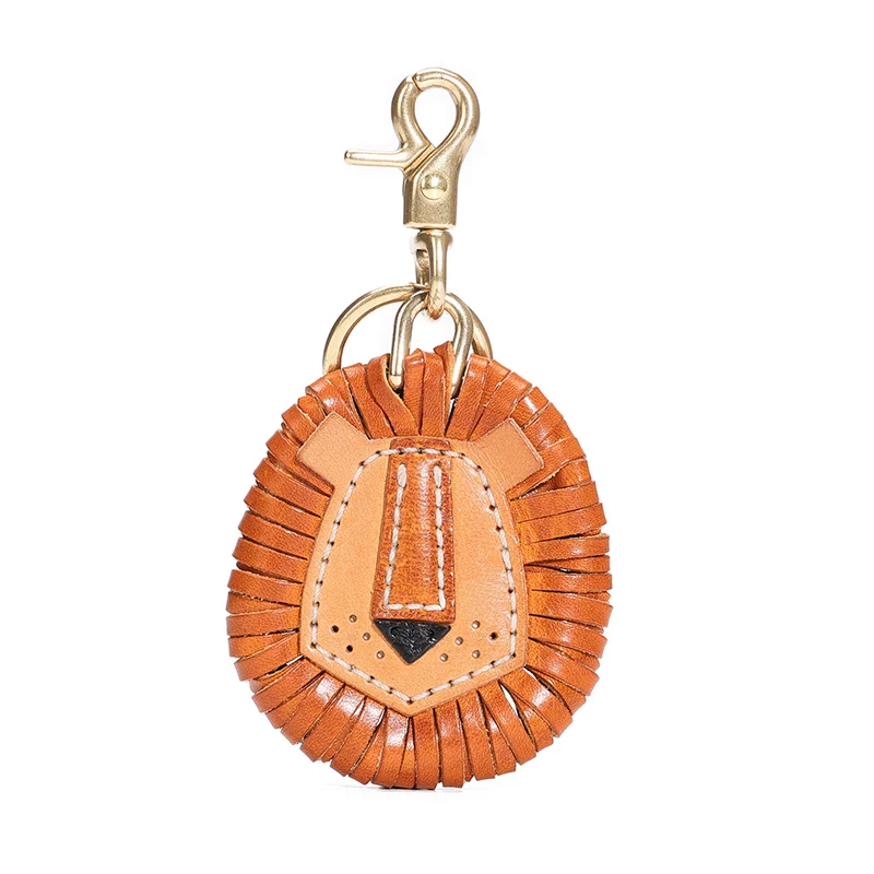 Top-Grain Leather Lion Bag Charm