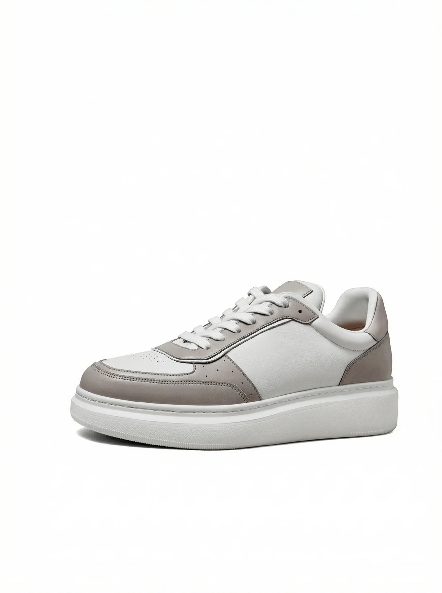 Top-Grain Leather Platform Court Sneaker - Image 4