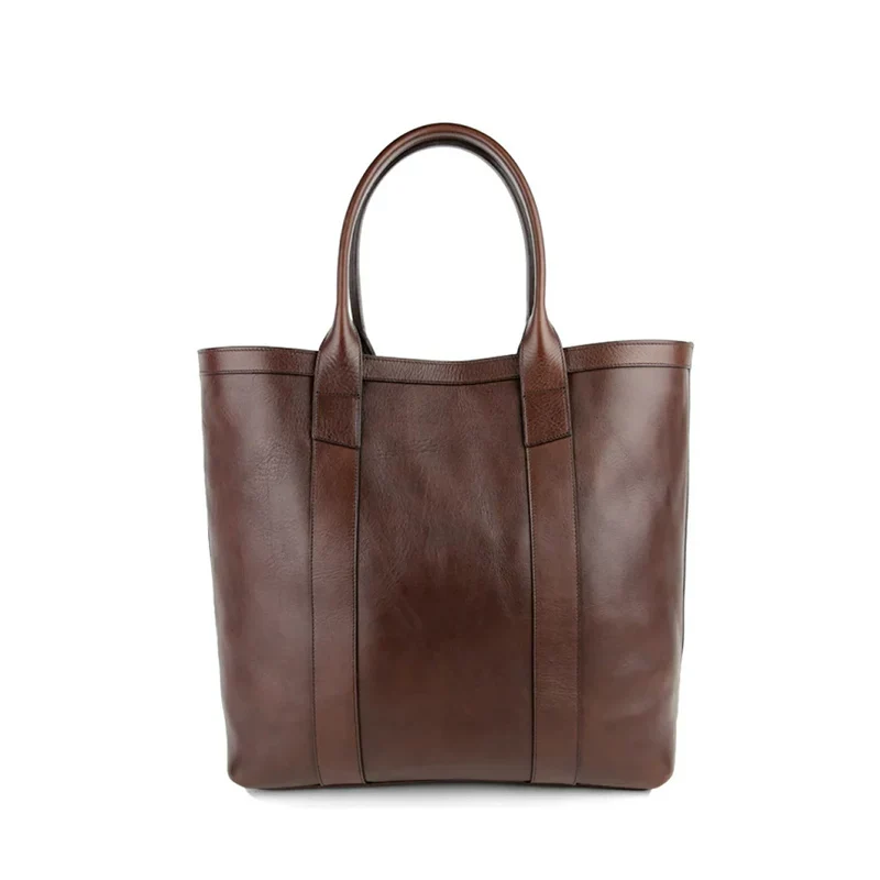 Top-Grain Leather Vertical Panel Tote - Image 7