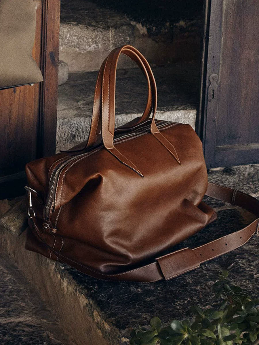 Top-Grain Leather Weekender Duffel - Image 2
