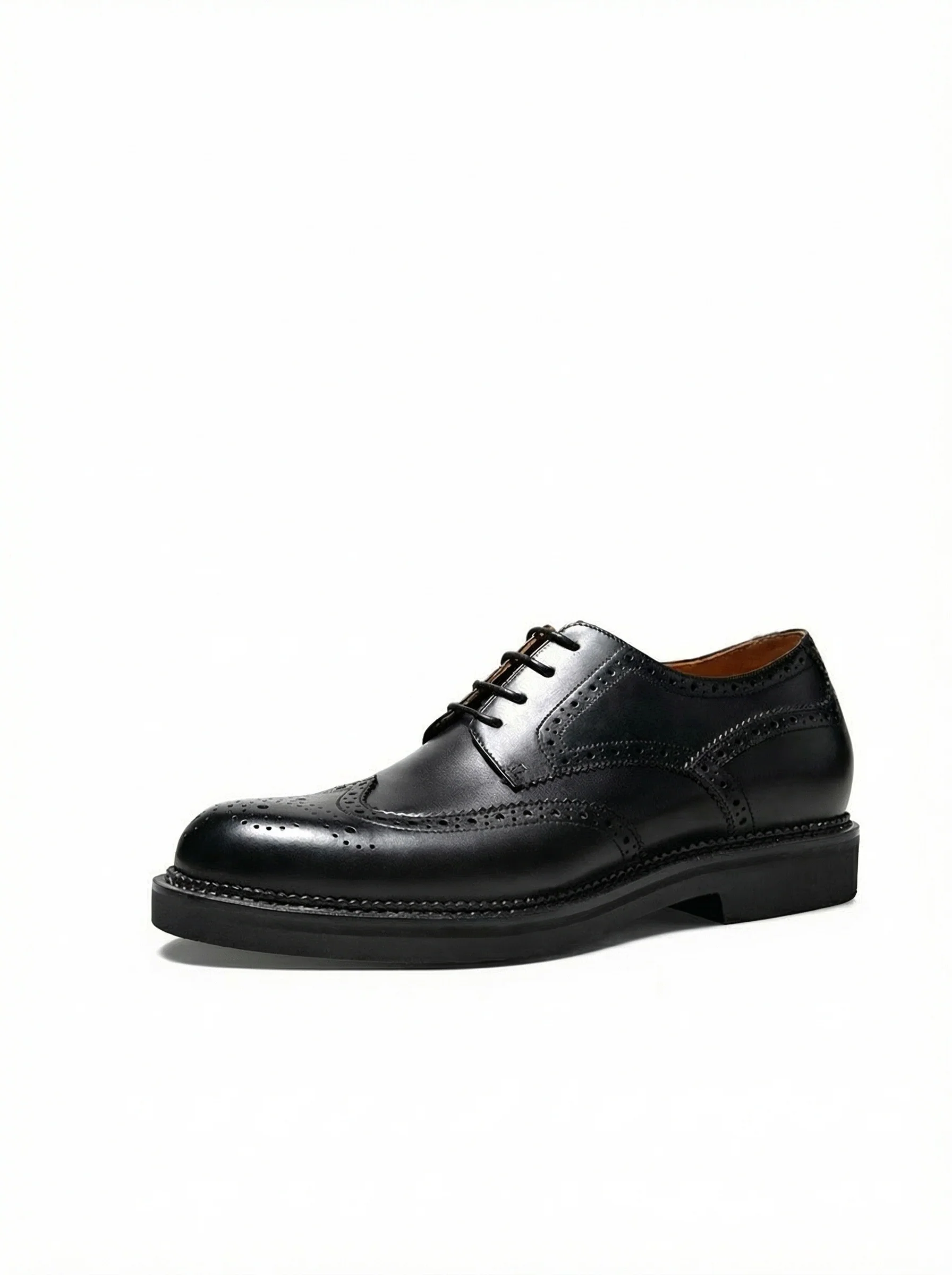 Top Grain Leather Wingtip Lift Derby