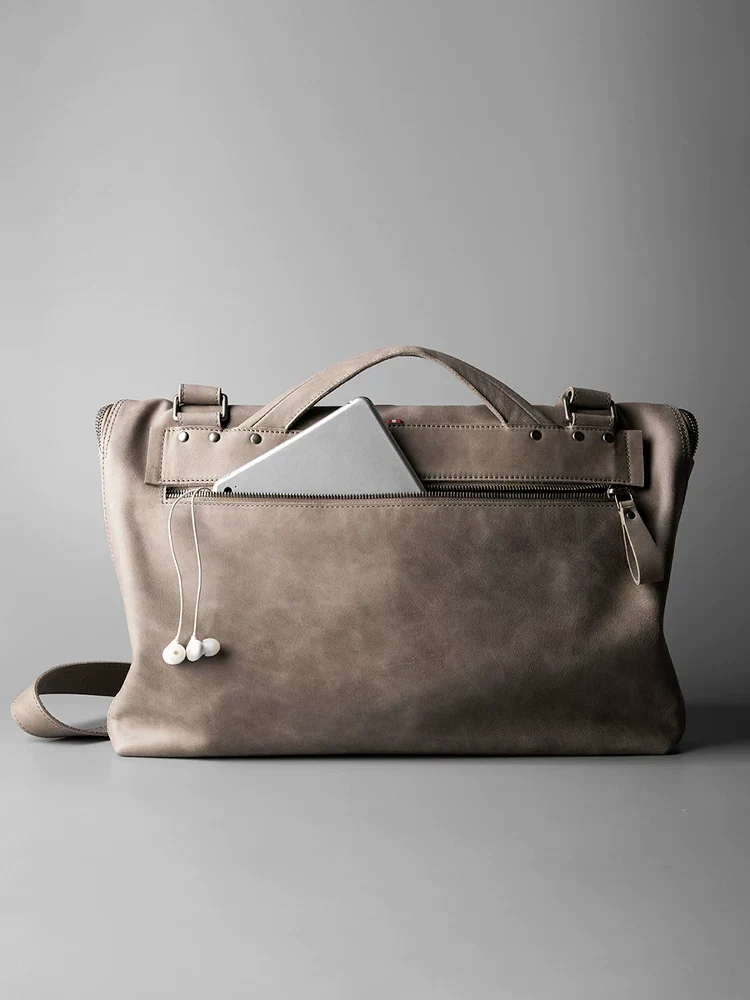 Top-Grain Leather Zip Messenger - Image 4