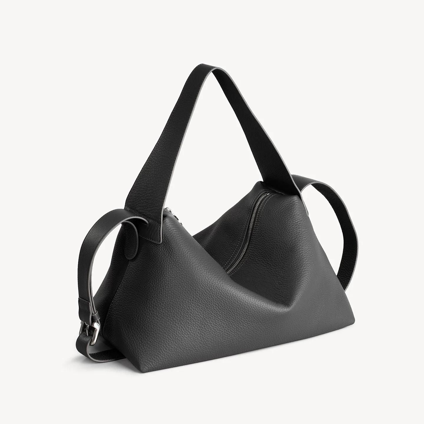 Top-Grain Pebbled Leather Hobo Bag - Image 10