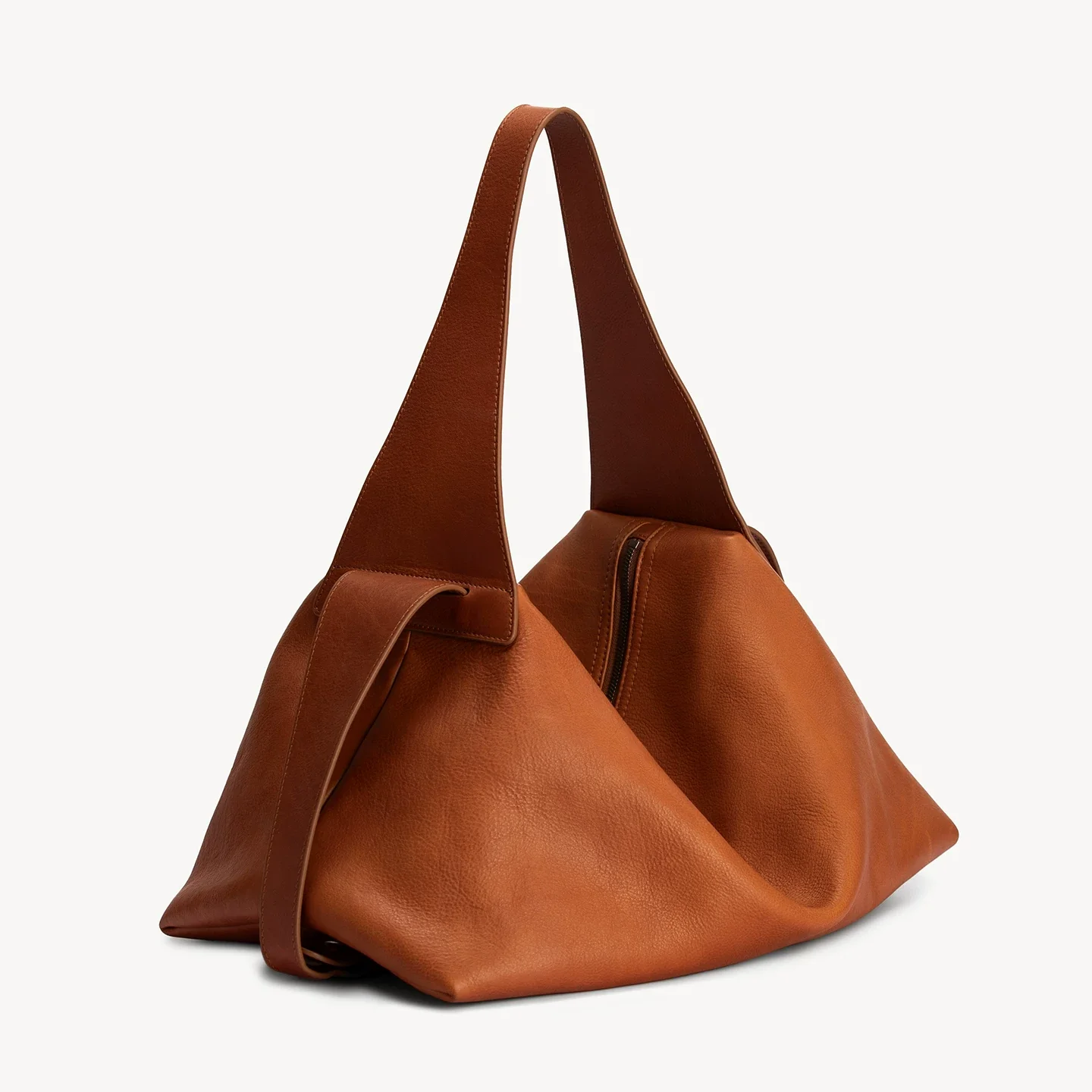 Top-Grain Pebbled Leather Hobo Bag - Image 6