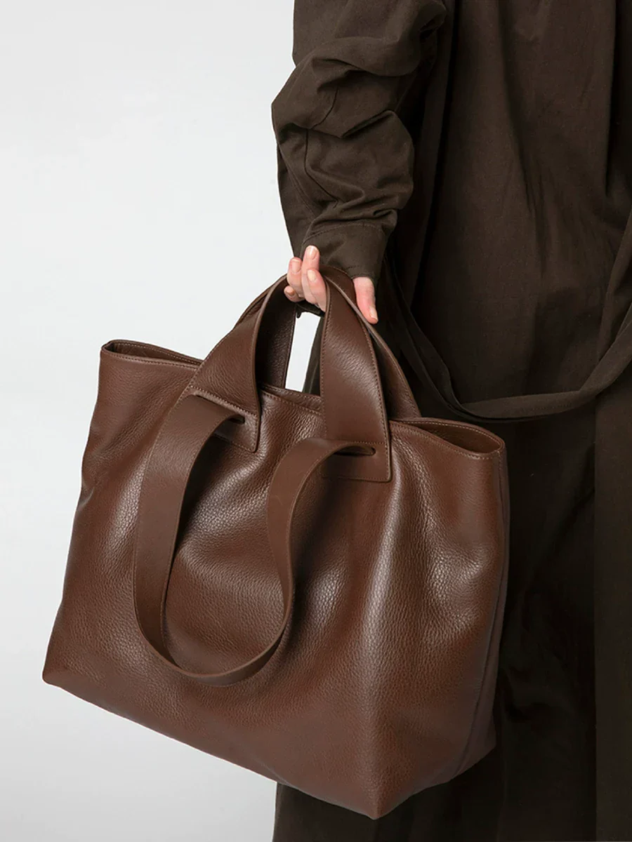 Top-Grain Pebbled Leather Loop Tote - Image 2