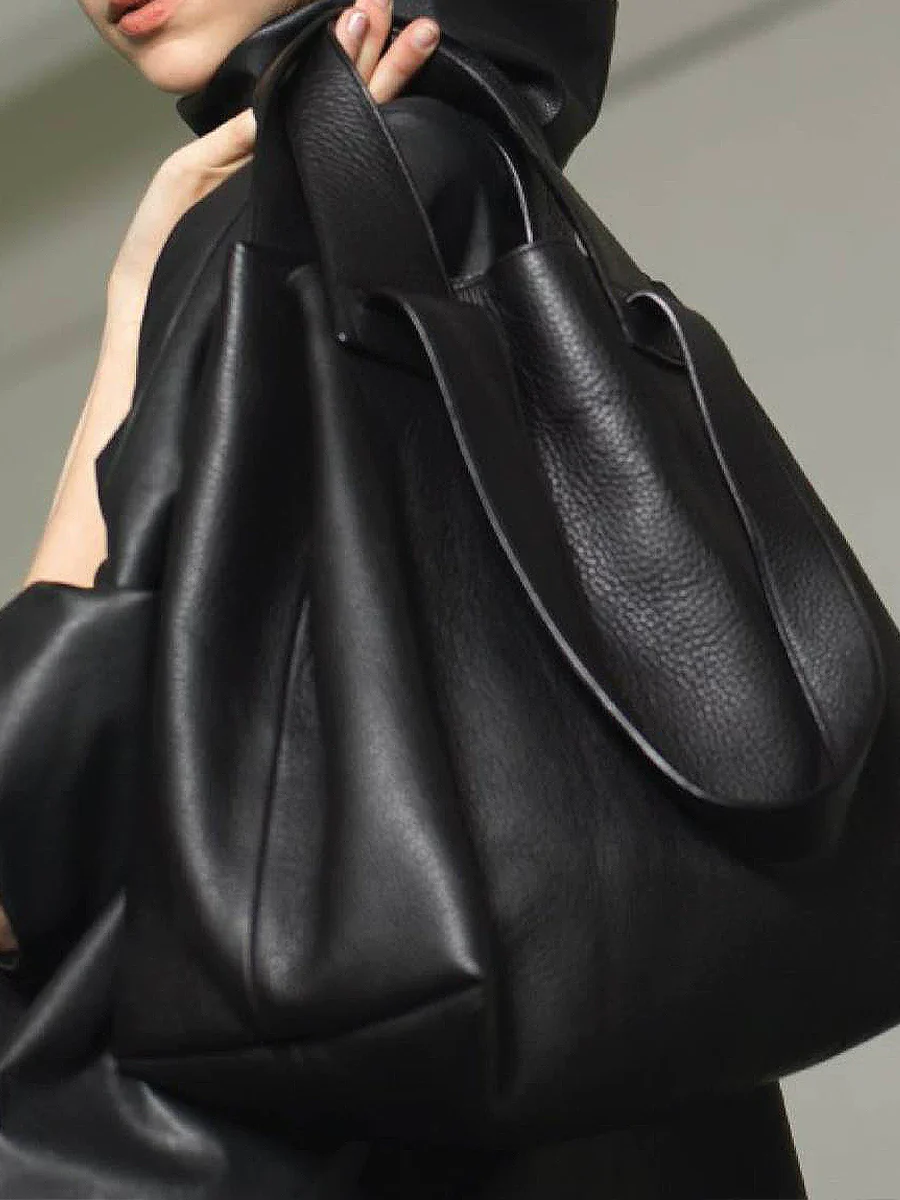 Top-Grain Pebbled Leather Loop Tote - Image 5