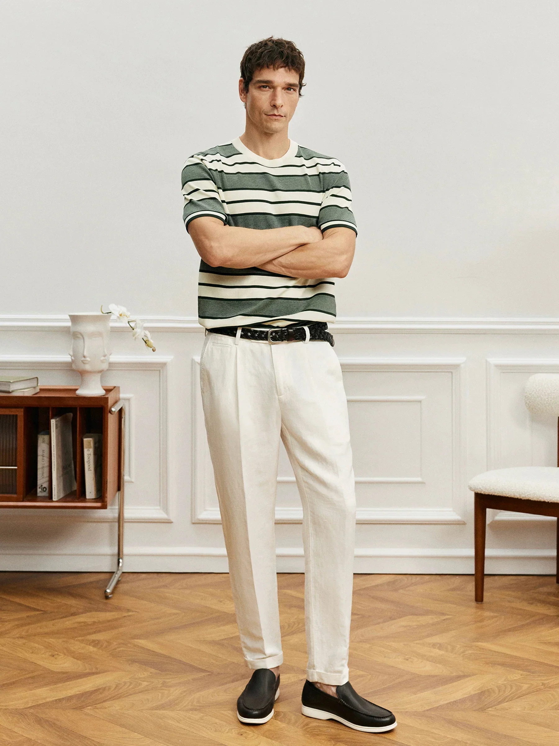 Top-Grain Pebbled Leather Moc-Toe Loafers - Image 2
