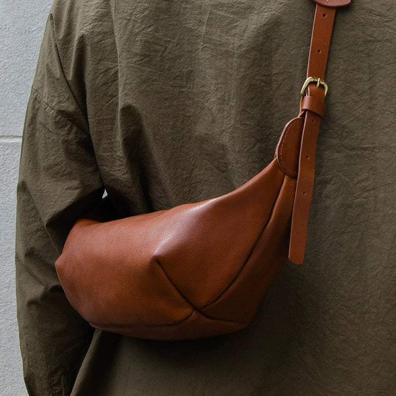 Top-Grain Vegetable-Tanned Leather Crossbody Sling - Image 6