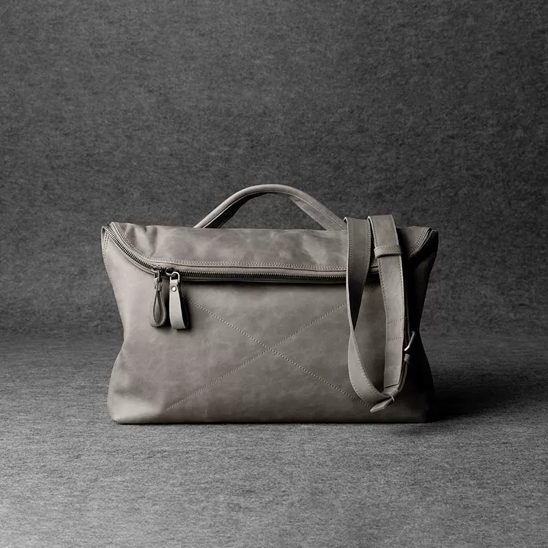 Top-Grain Vegetable-Tanned Leather Messenger Bag - Image 10