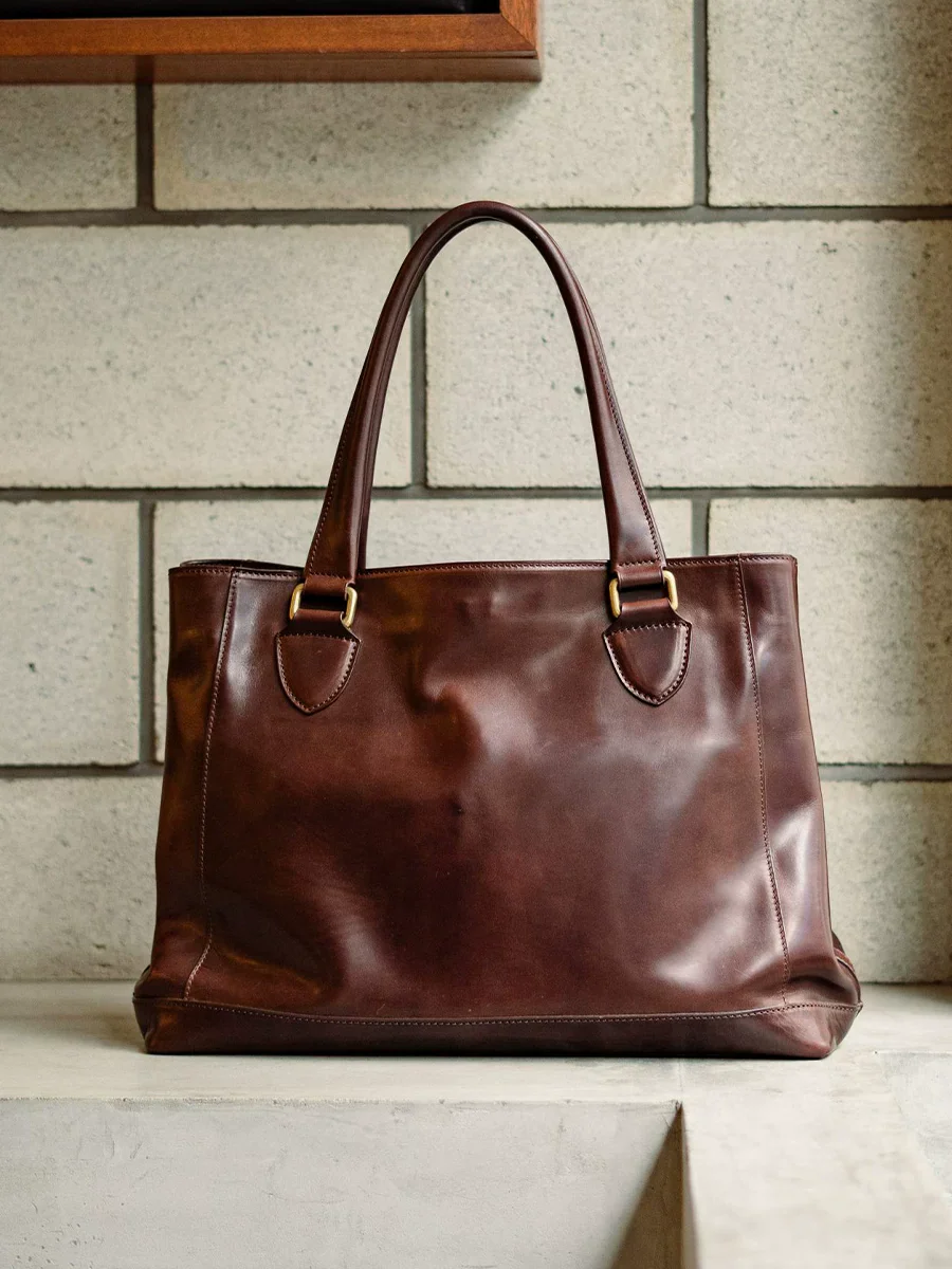 Top-Grain Vegetable-Tanned Leather Tote - Image 2