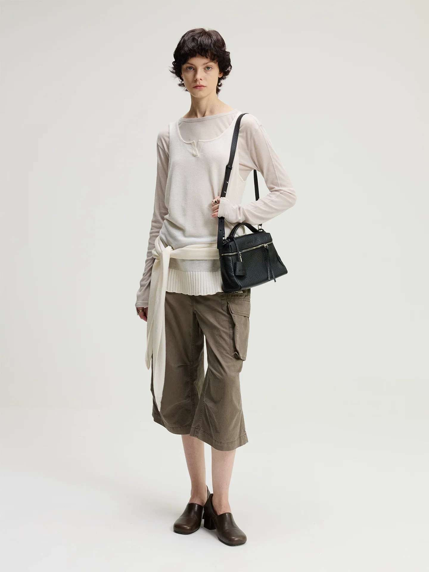 Top-Zip Top-Grain Leather Satchel